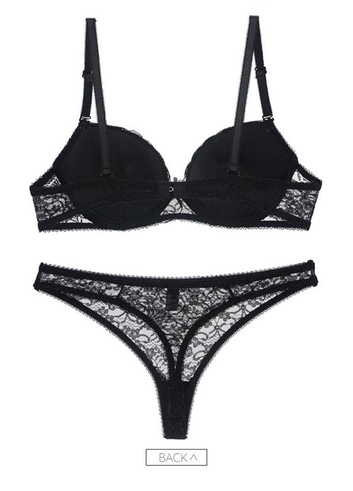Sexy Push Up Lace Bra and Bikini Panties Set for Women - Comfortable Lingerie Underwear Set for Date Night, Wedding Night, Valentine's Day Gift