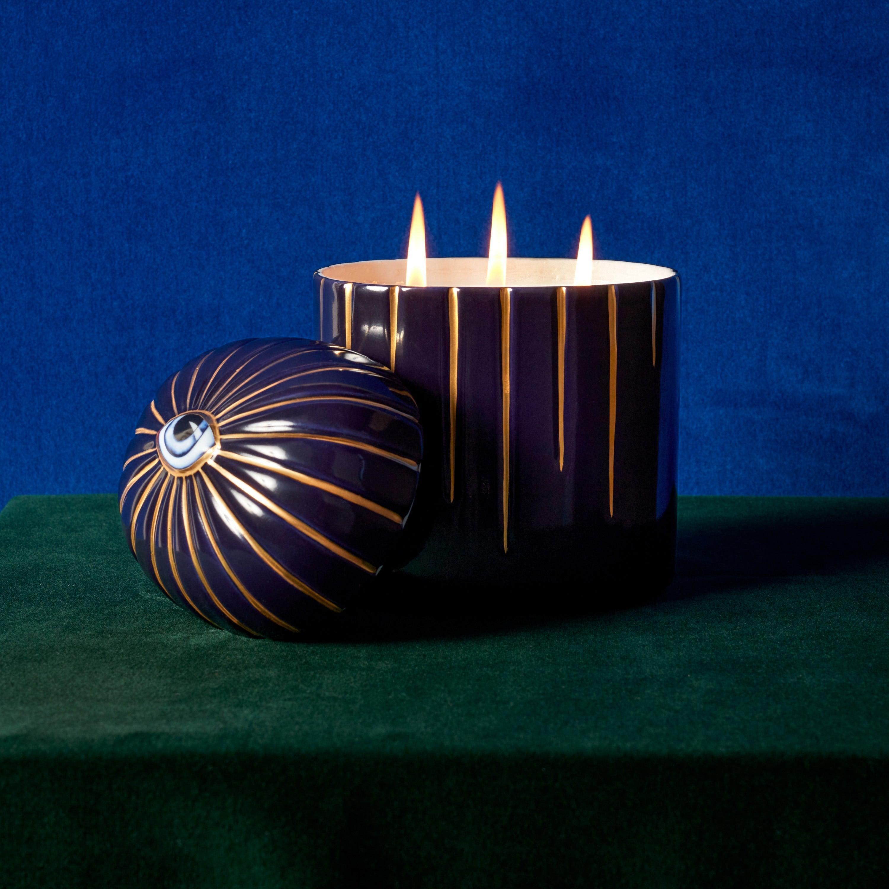 Premium 3-Wick Scented Candle in Bleu - Long Lasting Aromatherapy for Home, Spa & Romantic Ambiance
