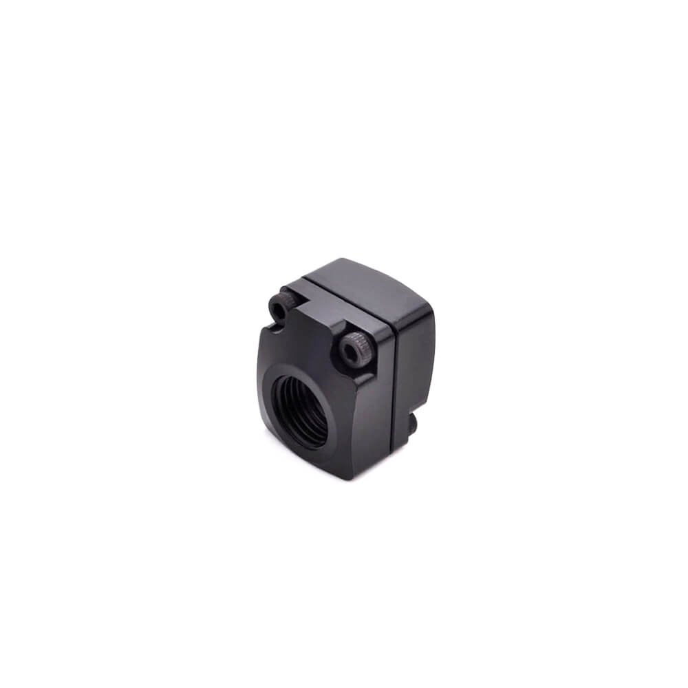 Bitspower Off Center Block - Matt Black Fitting for Custom Water Cooling PC Builds | High-Quality CNC Machined Component for Gaming Rigs & Liquid Cooling Systems