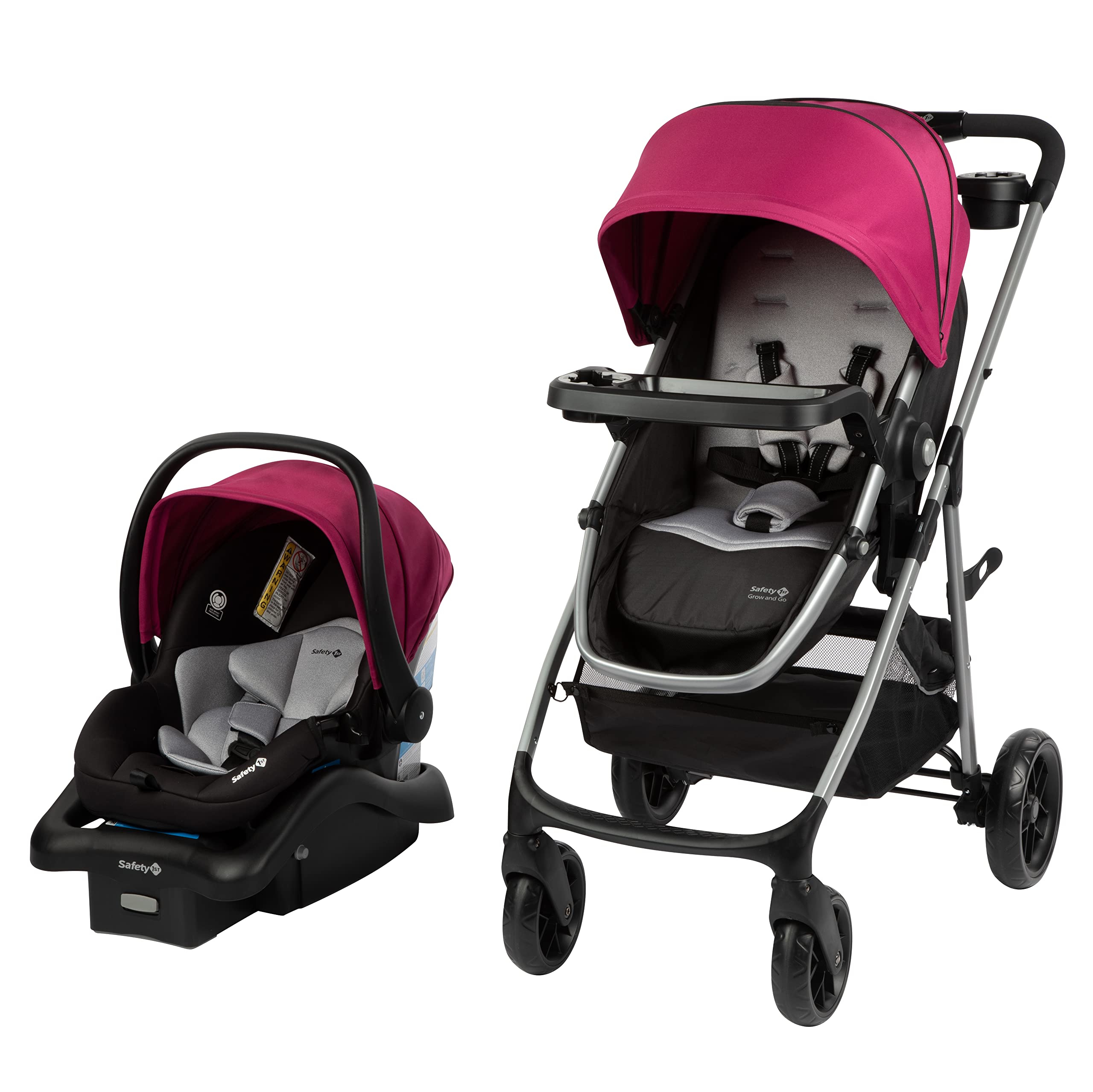 Safety 1st Grow and Go Flex 8-in-1 Convertible Car Seat & Stroller Combo for Infants 4-30 lbs | Baby Travel System with Lightweight Stroller & Secure Car Seat | Orchid Bloom | Perfect for Daily Walks, Shopping Trips & Family Vacations