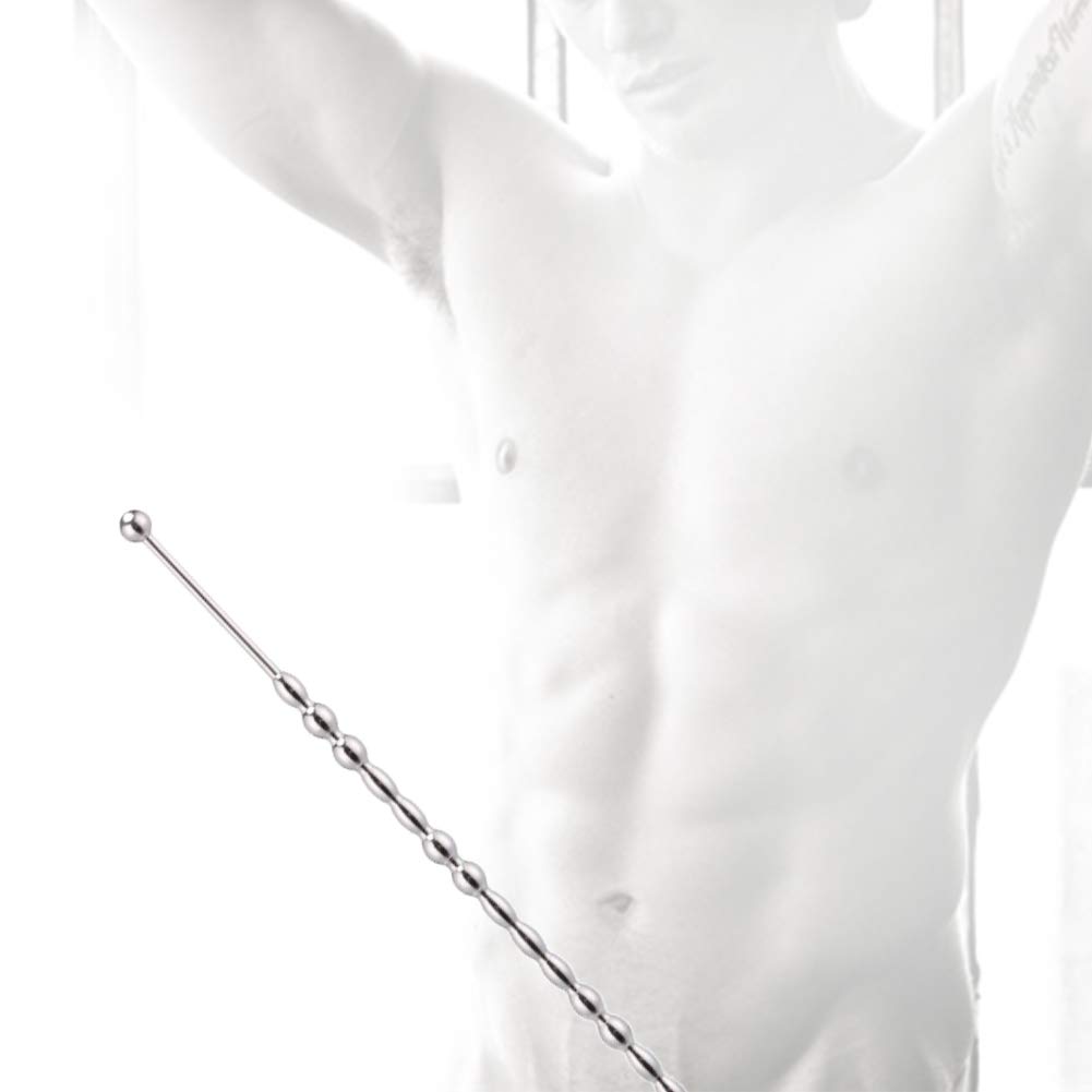 Premium Stainless Steel Urethral Sounds Dilators with Multi-Bead Design - Curved Shaft Penis Plug for Male Enhancement & Stretching | Medical-Grade Adult Sex Toy for BDSM, Prostate Play & Urethral Training