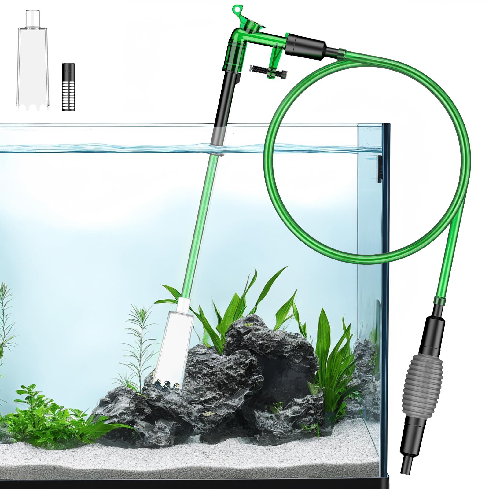 Pawfly Aquarium Water Changer Kit - 6ft Fish Tank Siphon Vacuum Cleaner with Extendable Hose | Manual Gravel Cleaner for Water Changing, Sand Washing & Tank Maintenance | Perfect for Freshwater & Saltwater Aquariums