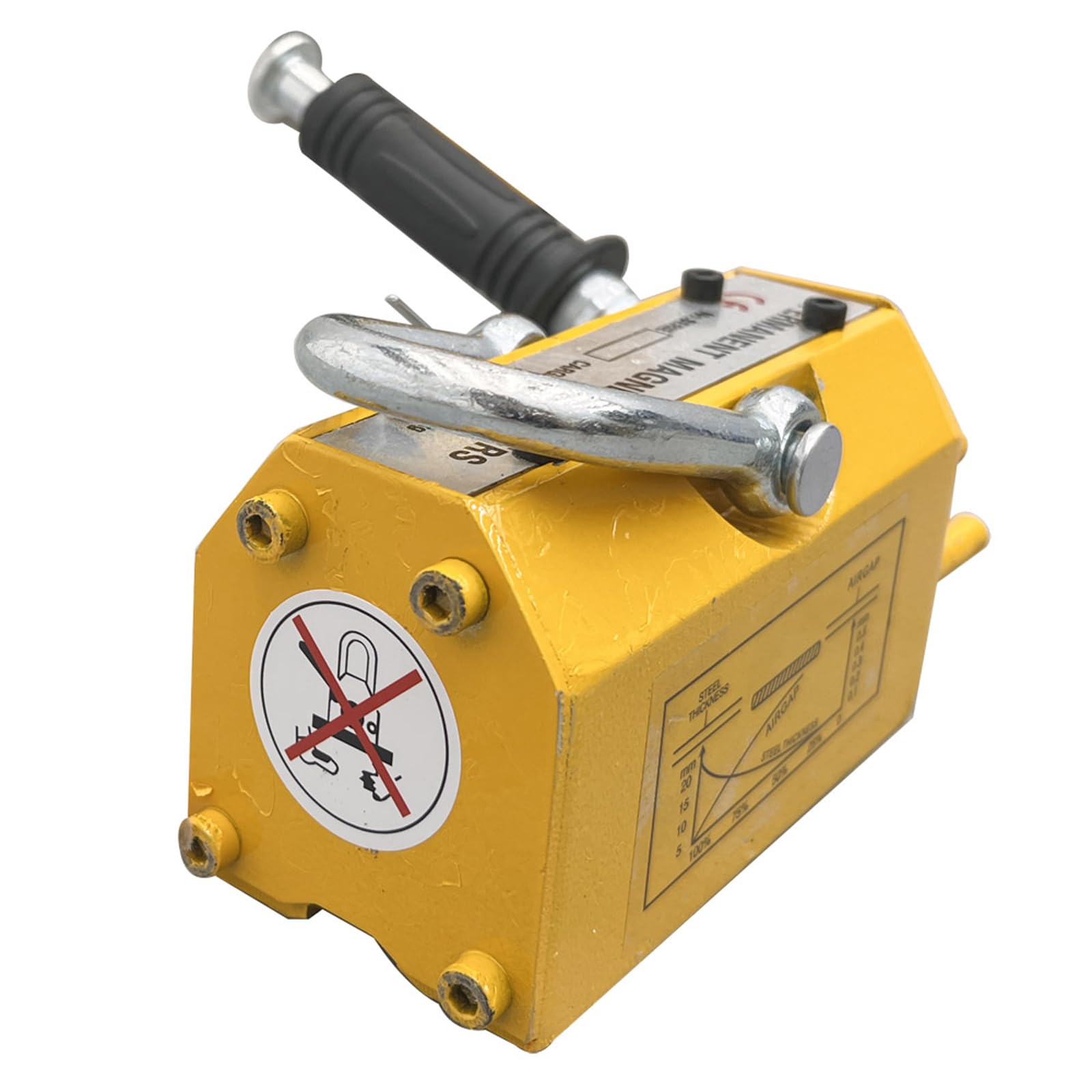 TECHTONGDA 440 lbs/200 kg Lifting Magnet with Release - Heavy Duty Permanent Neodymium Lift Magnet for Steel Plates, Blocks, Rods & Cylinders - Ideal for Construction, Metalworking & Industrial Material Handling
