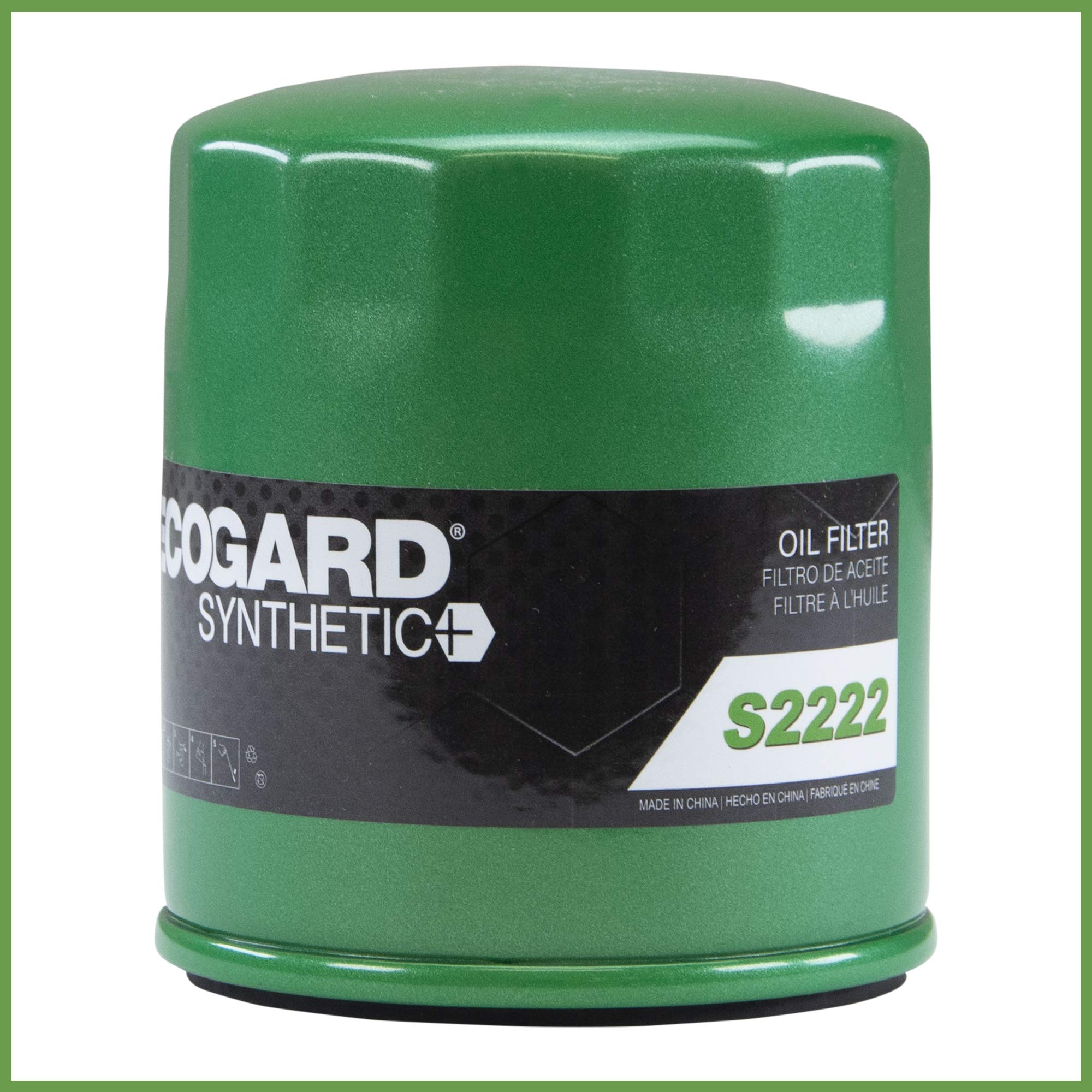 ECOGARD S2222 Premium Spin-On Engine Oil Filter for Synthetic Oil - Compatible with Chevrolet Silverado 1500 5.3L (2007-2013), Silverado 2500 HD 6.0L (2007-2019), Tahoe 5.3L (2007-2014), Malibu 2.5L (2013-2015) - Ideal for Oil Changes, Engine Protection & Extended Vehicle Life