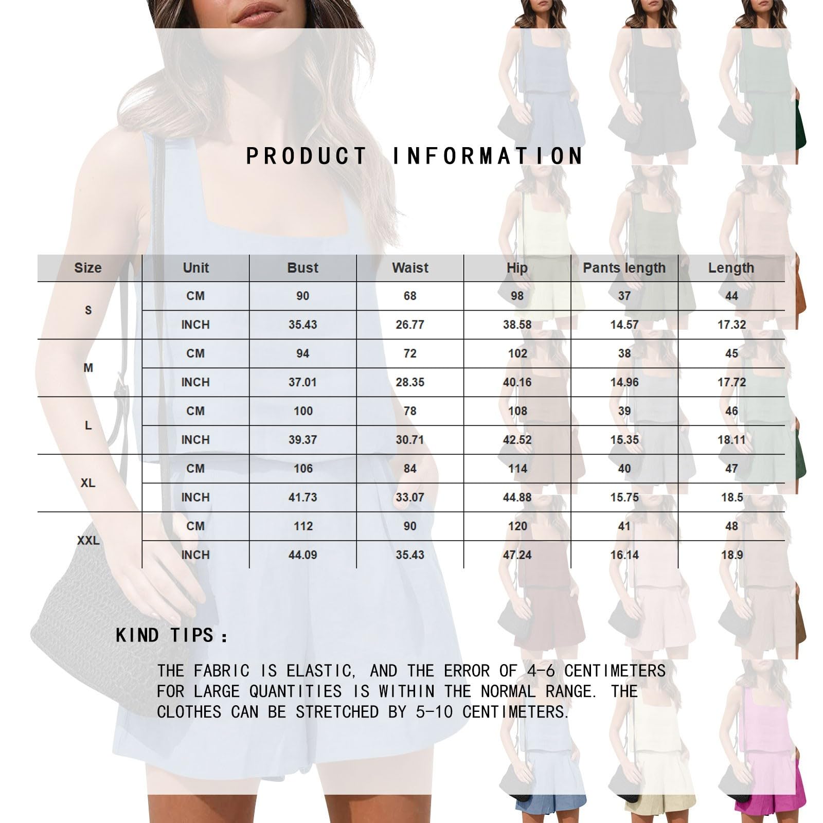 2 Piece Lounge Sets for Women - 2024 Summer Cotton Pajama Set with Sleeveless Square Neck Tank Top & Pocket Shorts | Comfortable Homewear, Sleepwear & Casual Outfit for Relaxing, Lounging, Traveling