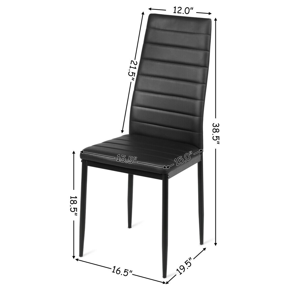 6-Piece Modern Faux Leather Dining Chair Set - Black or White Contemporary Kitchen Chairs for Dining Room, Restaurant, and Home Decor