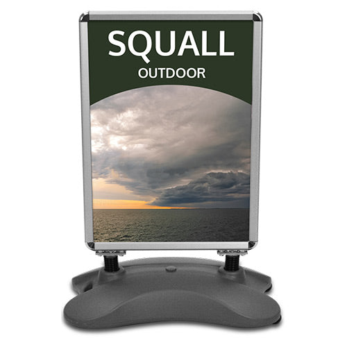 Squall Outdoor Sidewalk Sign with Weighted Water Base - 23x33 Inch Quick Change Snap Frame, Double Sided A-Frame Sign for Storefronts, Restaurants & Events - Weatherproof Advertising Display for Sidewalk Promotions & Business Marketing