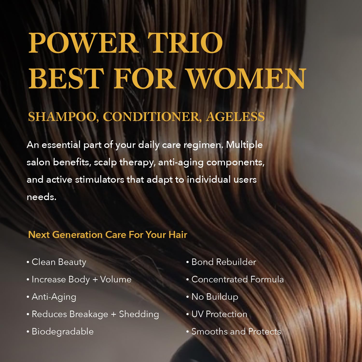 Women's Hair Growth Shampoo & Conditioner Set with Daily Ageless Treatment - 1 Month Supply for Healthy Hair, Scalp Care & Hair Regrowth | Perfect for Thinning Hair & Hair Loss Prevention at Home