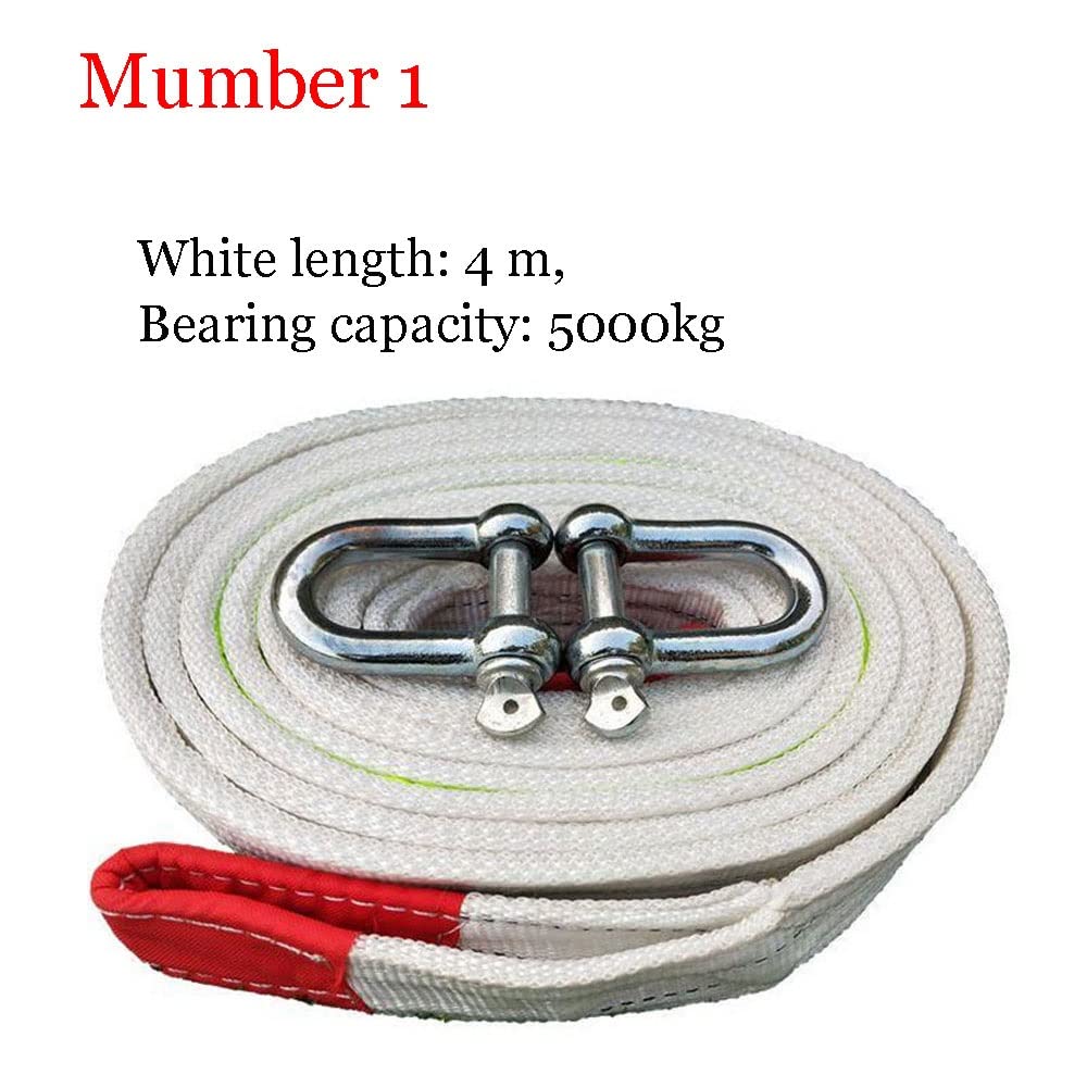 4/5/7/9 M Heavy Duty Towing Rope with Steel Forged Hooks - 5/10/15/20 Tons High Strength Nylon Tow Strap - Winch Recovery Rope for Trailers, Trucks & Off-Road Vehicles - Ideal for Towing, Vehicle Recovery & Emergency Situations