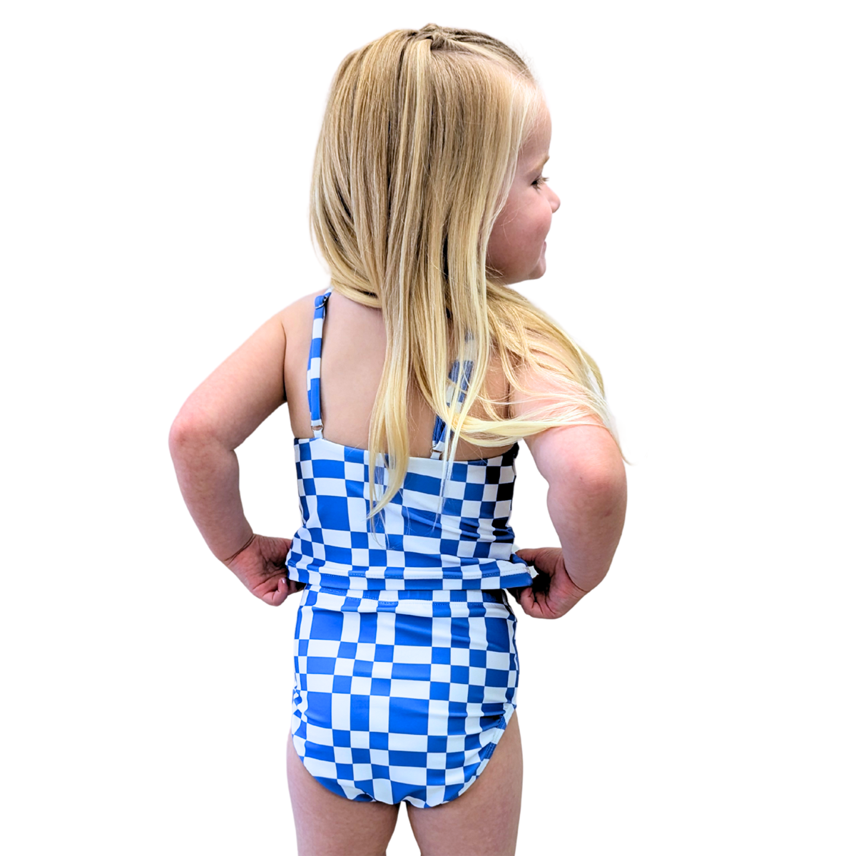 Girls High Neck Crop Tankini Top - Stylish Swimwear for Beach, Pool & Summer Activities