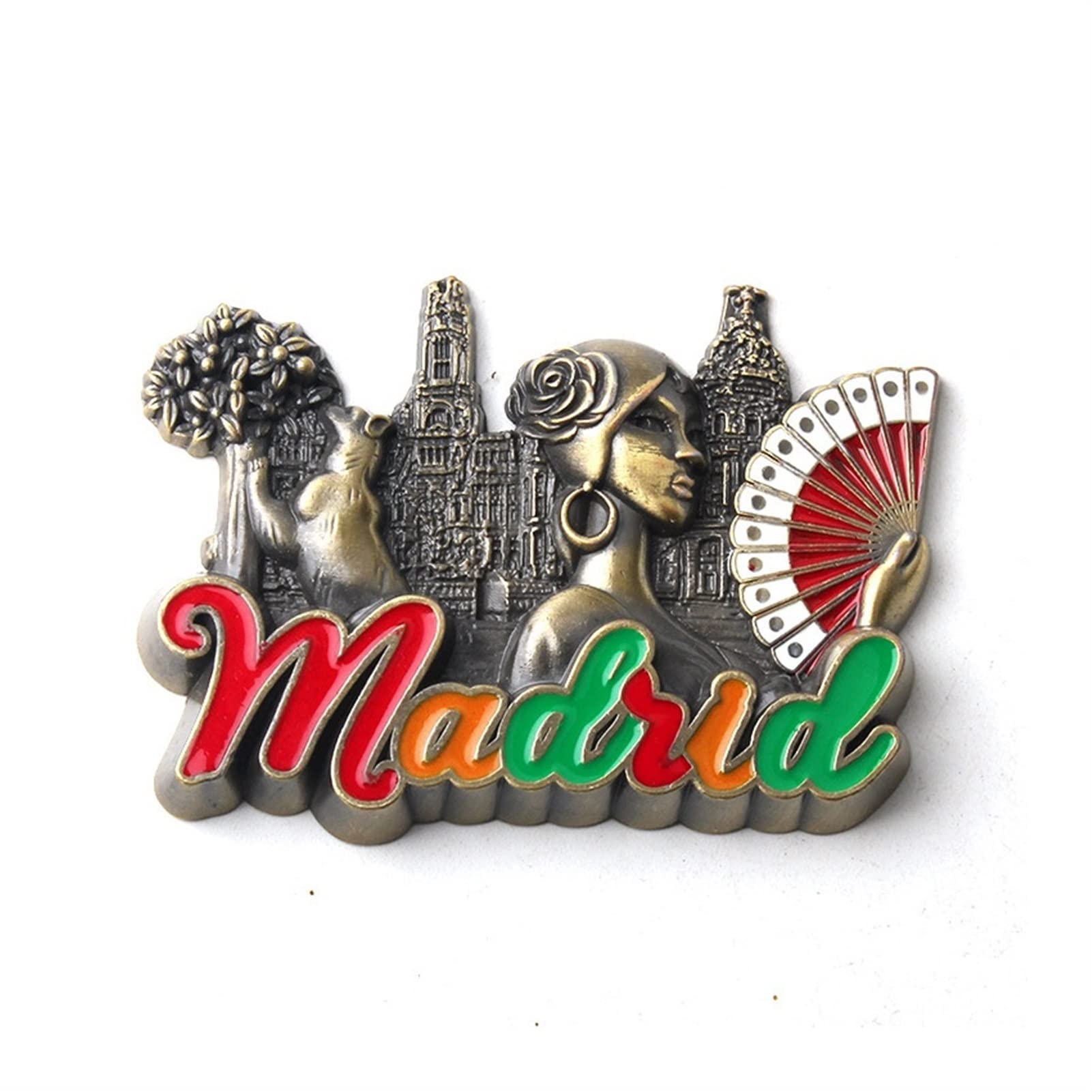 Spain Madrid Metal Fridge Magnets - Colorful Tourist Souvenirs & Creative Home Decor Stickers - Perfect for Refrigerator Message Boards, Travel Memories & Kitchen Organization