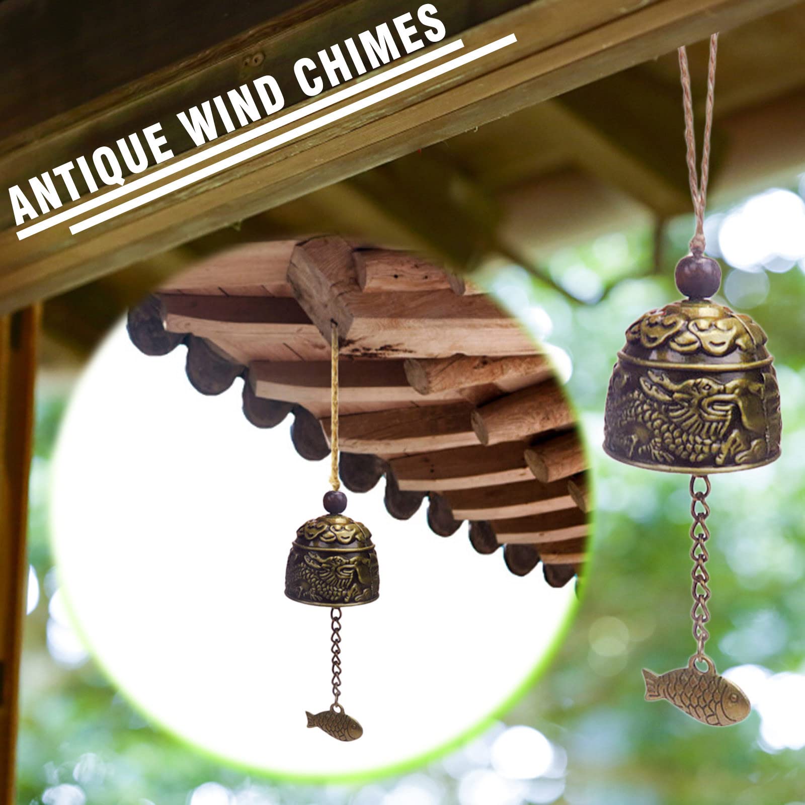 Lapierk Vintage Wind Chime Hanging Pendant - Handmade Garden Decor for Outdoor & Indoor, Feng Shui Good Luck Charm - Perfect for Patio, Porch, Balcony & Home Decoration