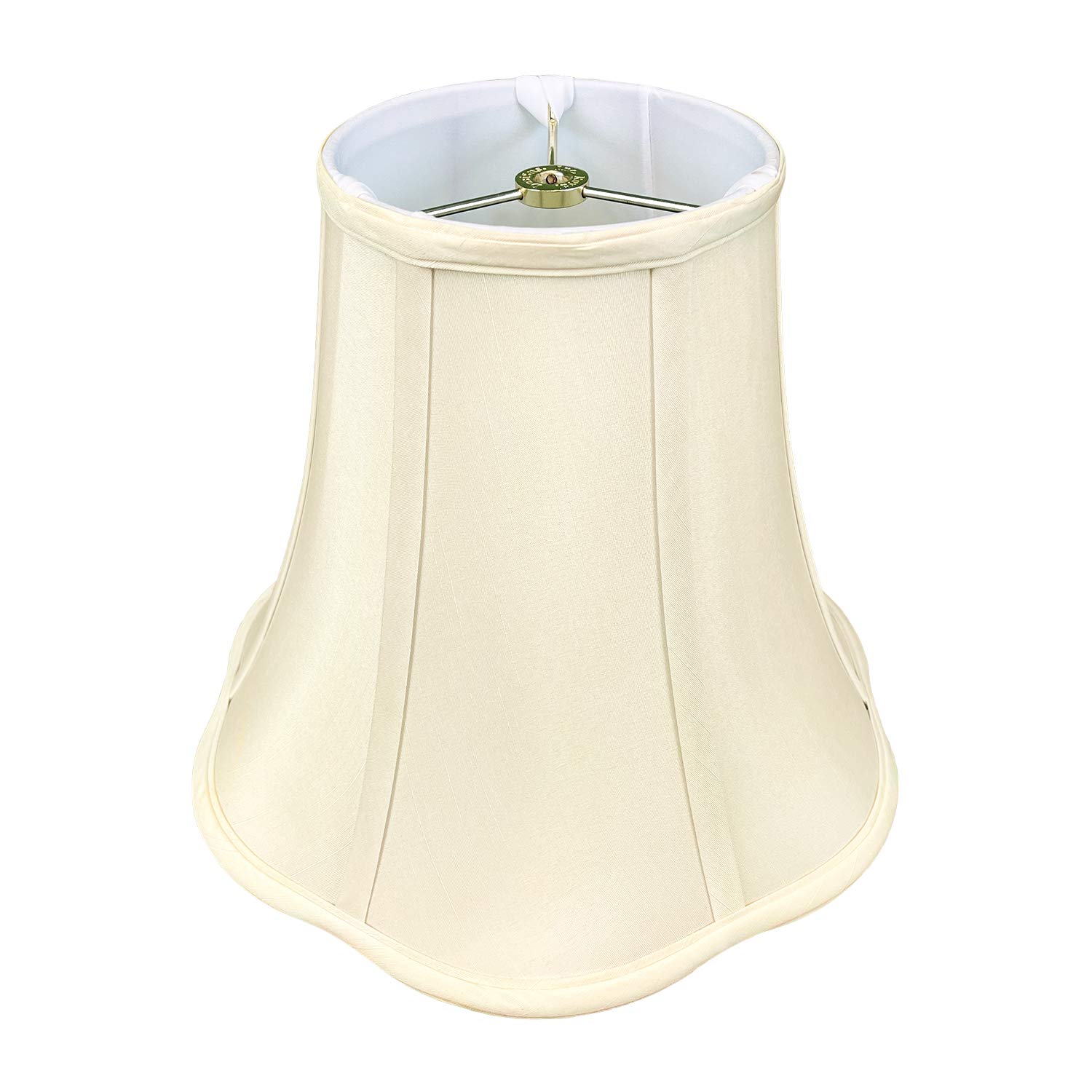 Royal Designs Flare Bottom Outside Corner Scallop Bell Lamp Shade - Eggshell White, 9