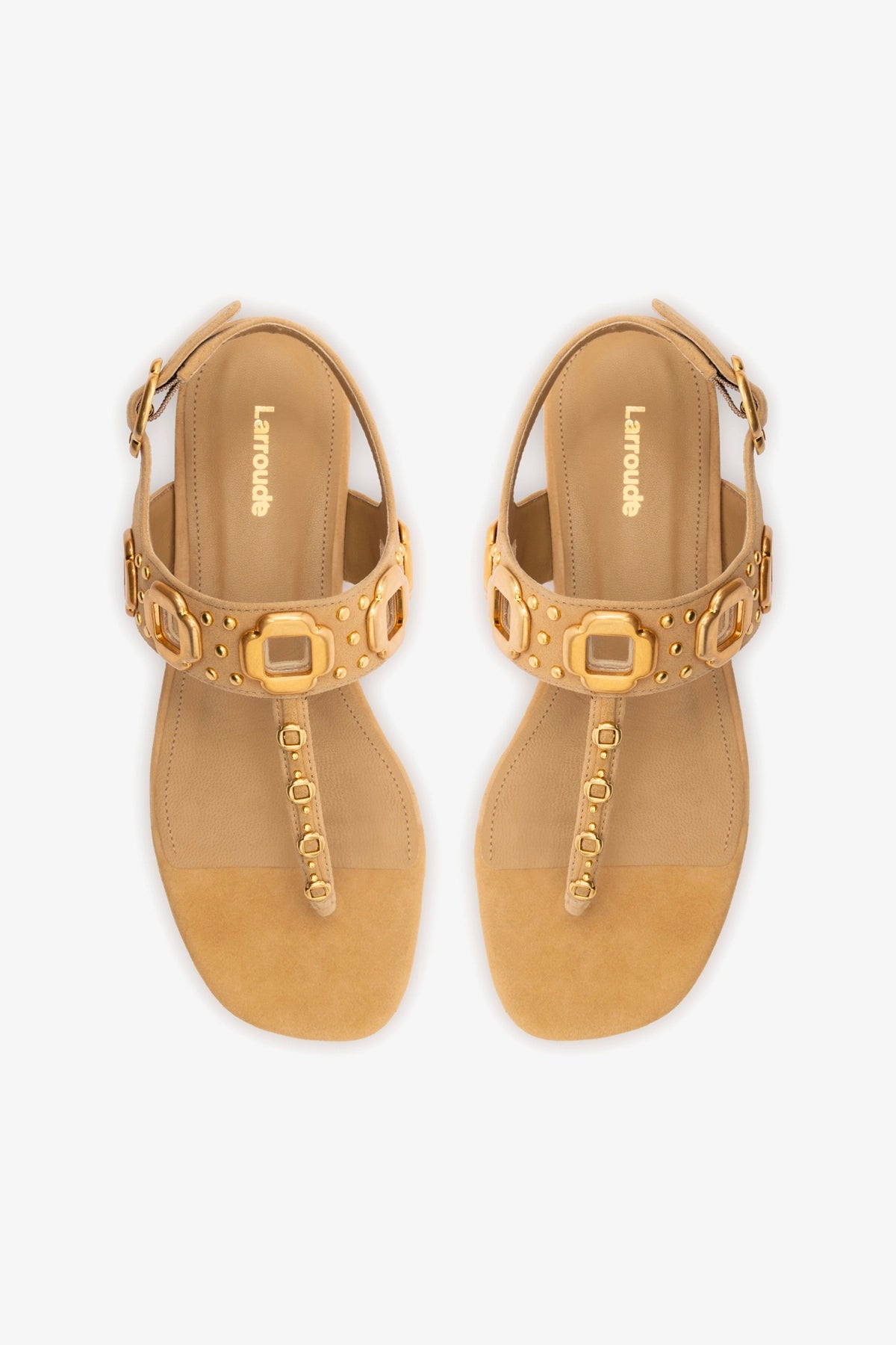 Milan Studs Thong Sandals for Women - Peanut Suede Summer Flip Flops | Beach, Pool, Casual Outfits & Vacation Wear