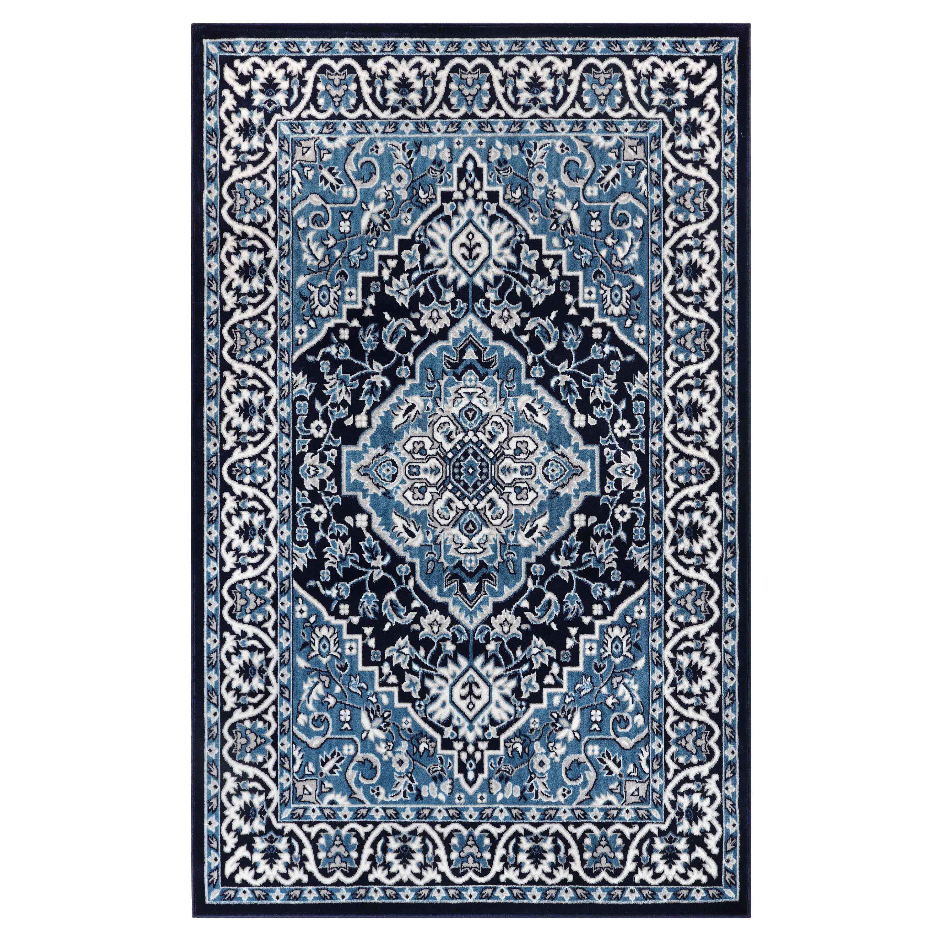 Glendale Traditional Floral Medallion Indoor Area Rug - Non-Slip Living Room Carpet, Bedroom Runner, Hallway Decor | Soft & Durable Home Floor Mat for Cozy Interior Design