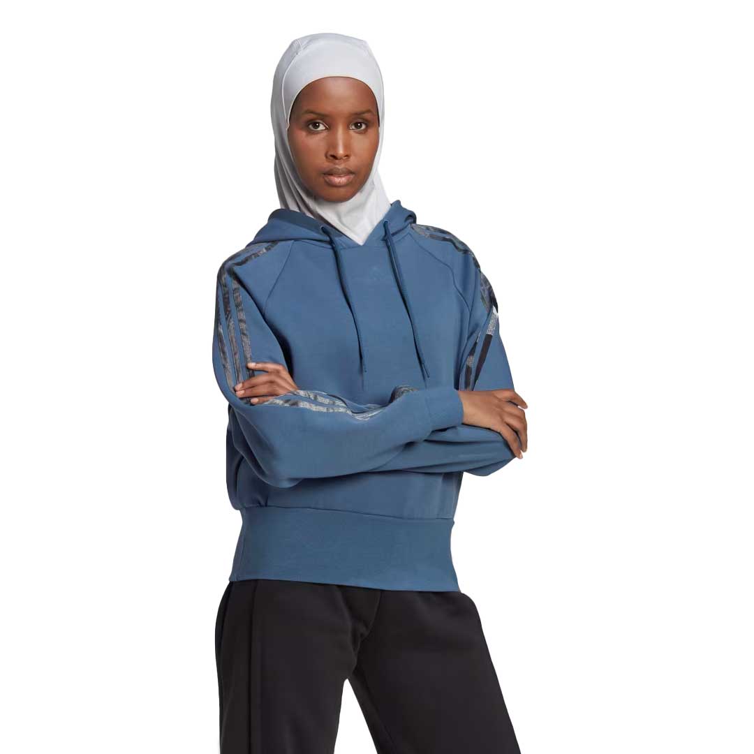 Adidas Women's Allover Print Hoodie HP0792 - Stylish Fleece Pullover for Casual Wear, Gym, and Outdoor Activities