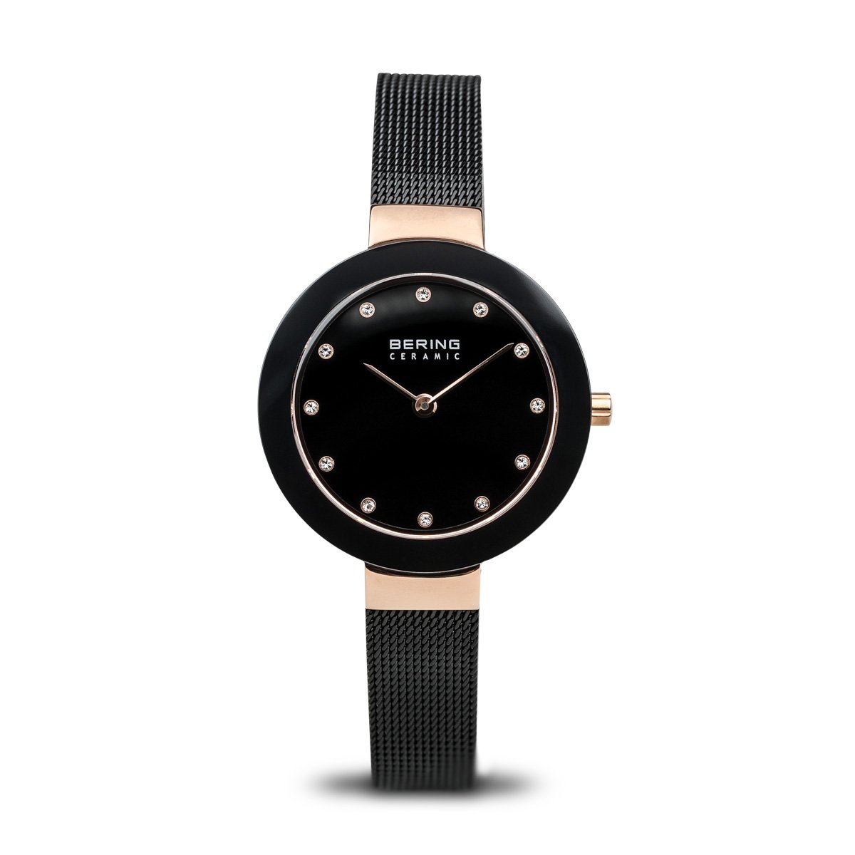 BERING Women's Ceramic Watch with Quartz Movement, Stainless Steel Case & Sapphire Crystal Glass - Elegant Timepiece for Office, Party & Everyday Wear