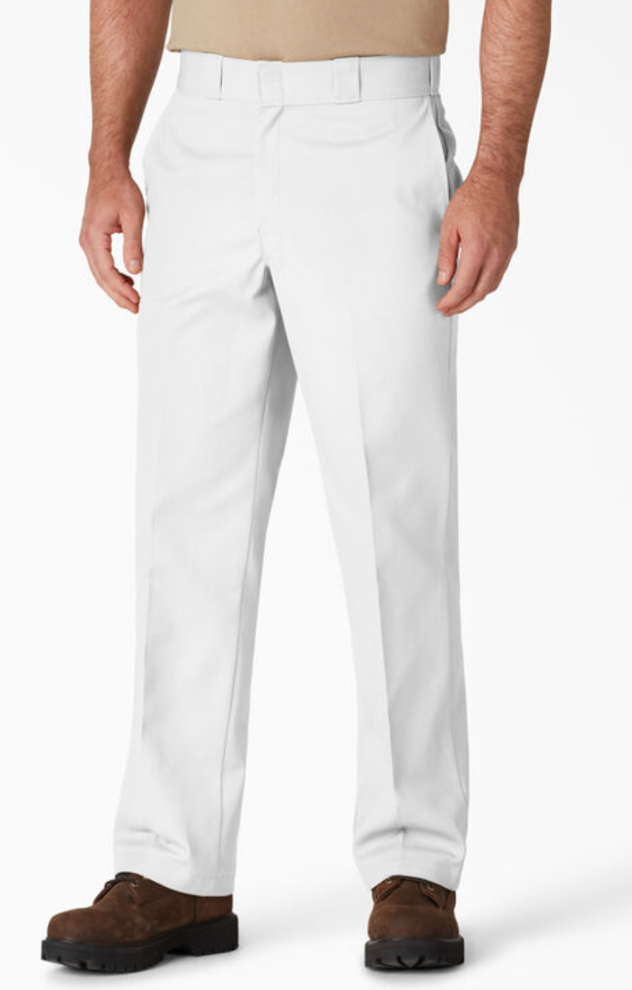 Dickies Original Fit 874 Work Pants for Men - Durable Cotton Twill Workwear (White) - Perfect for Construction, Carpentry & Outdoor Jobs