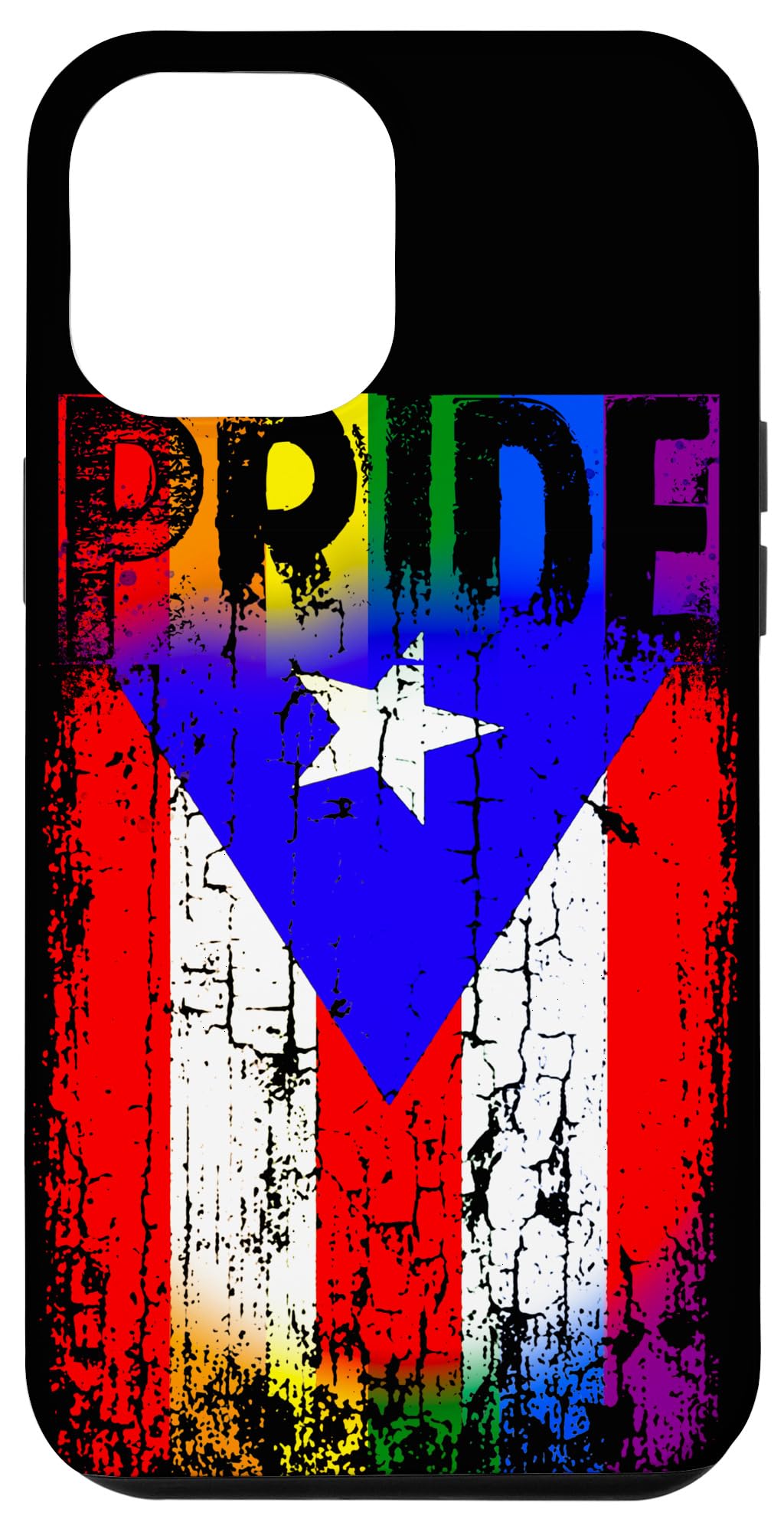 iPhone 12 Pro Max Case - Puerto Rican Gay Pride Flag LGBTQ Boricua Distressed Cover - Protective Phone Case for iPhone 12 Pro Max - Show Your Pride at Parades, Festivals & Daily Life