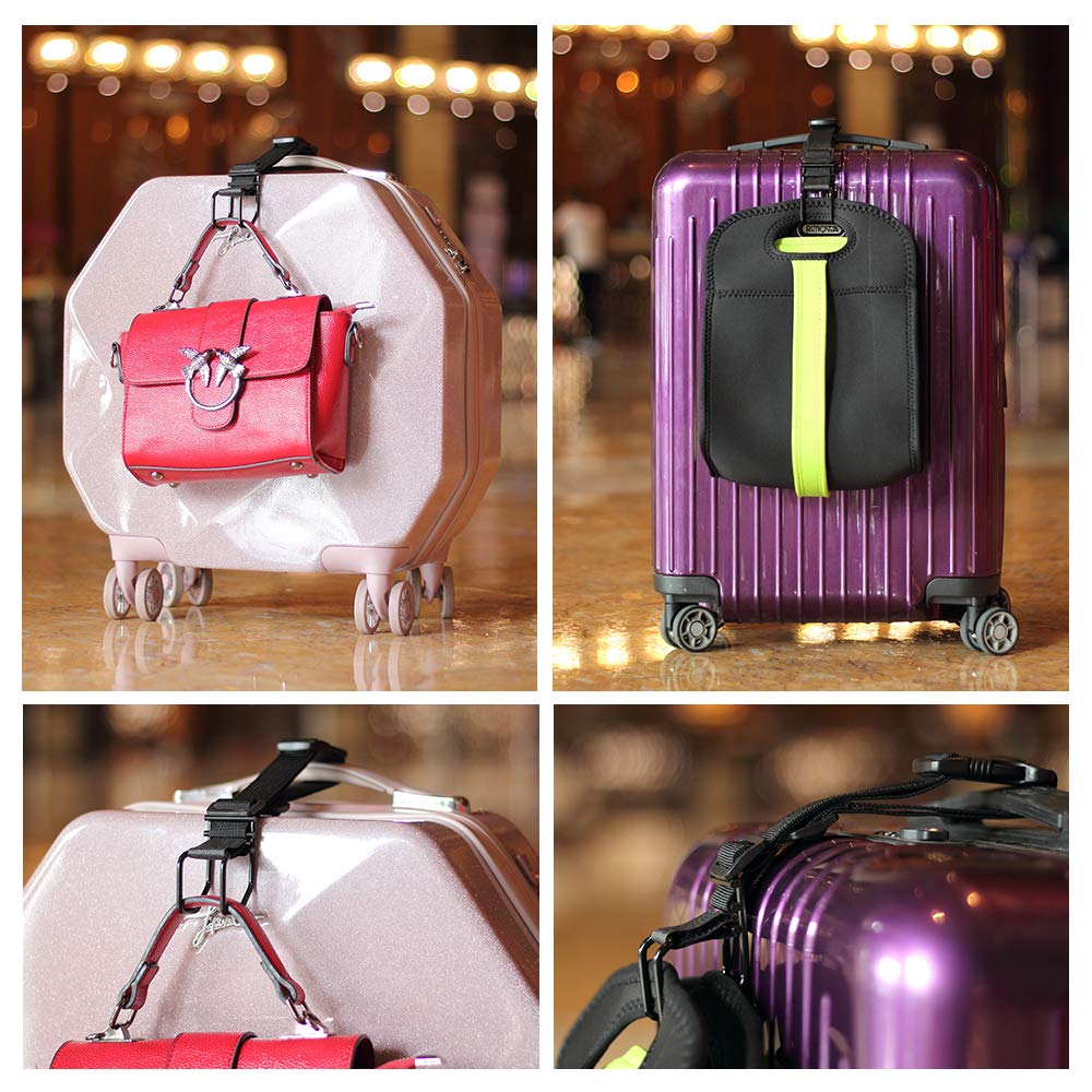 Adjustable J Hook Luggage Strap - Black Travel Bag Hanger for Briefcases & Carry-Ons (Normal Size) | Perfect for Airports, Business Trips & Organized Packing