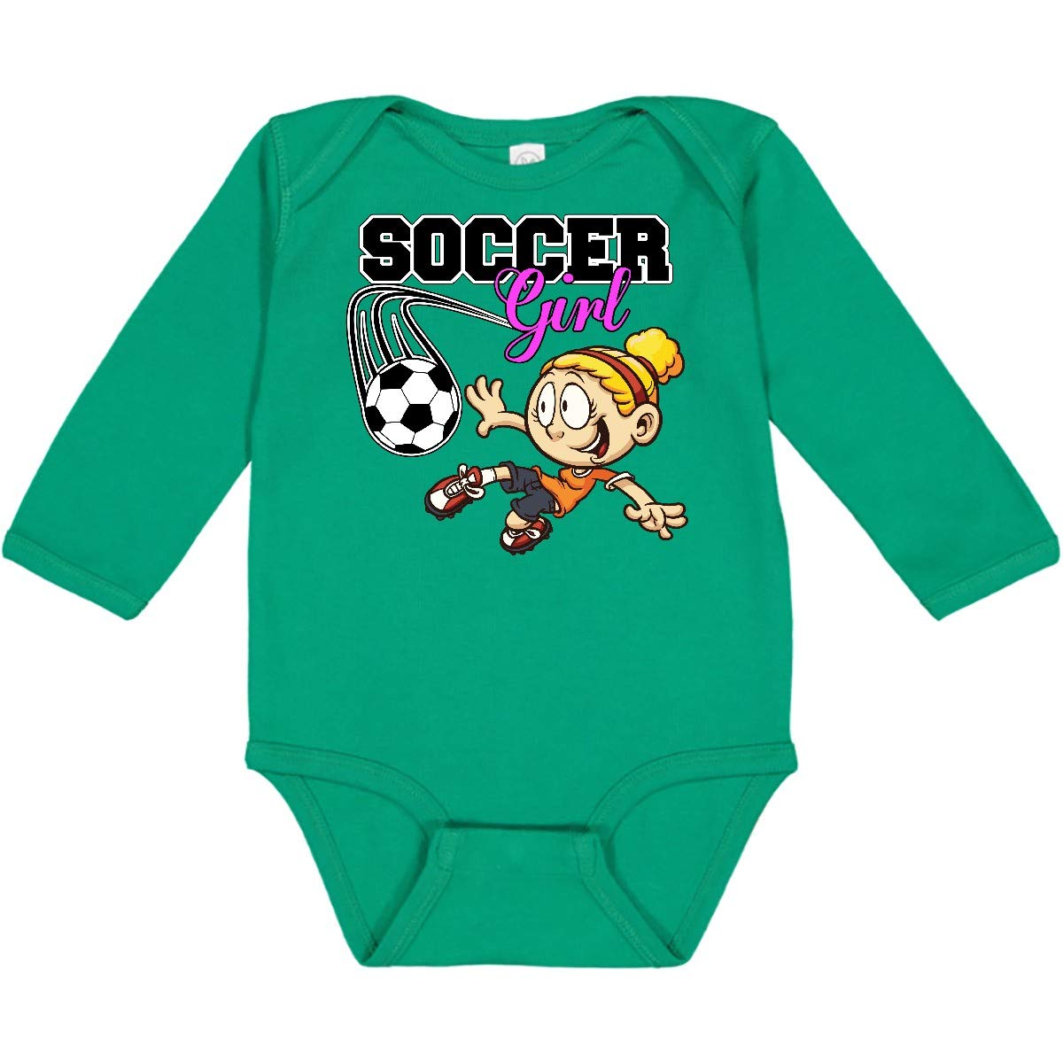 Inktastic Soccer Girl Long Sleeve Creeper - Comfortable Youth Soccer Jersey for Girls - Perfect for Training, Games & Fan Wear