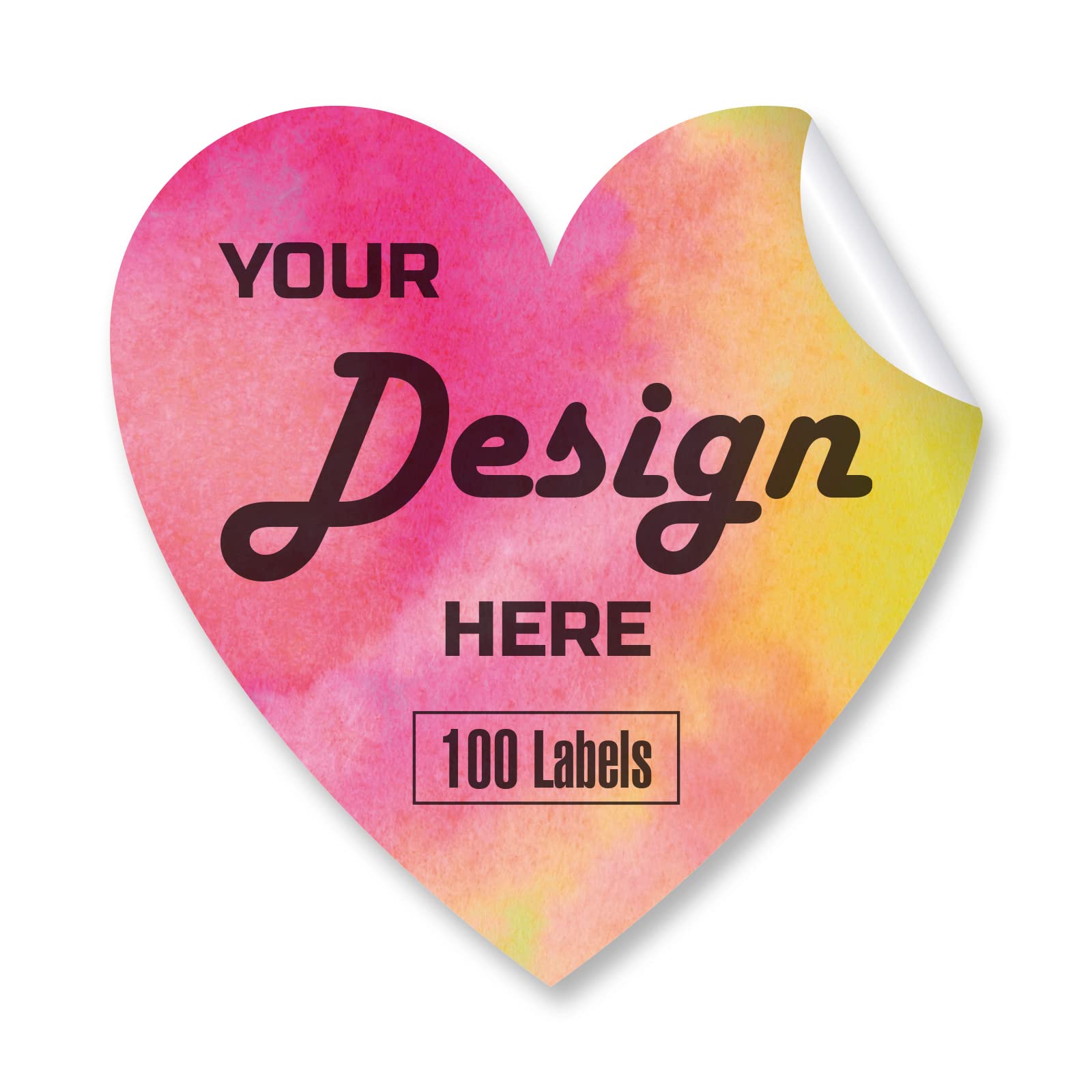 Custom Personalized Stickers with Any Design, Image, Logo or Text - 100 Heart-Shaped 6