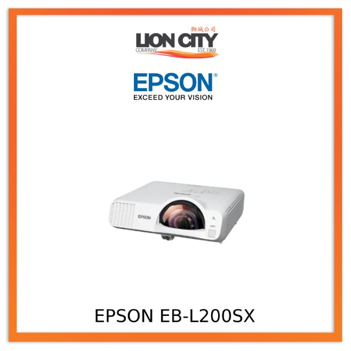 Epson EB-L200SX Wireless XGA 3LCD Short Throw Laser Projector - 4000 Lumens, WUXGA Resolution for Home Theater, Office Presentations & Classroom Use