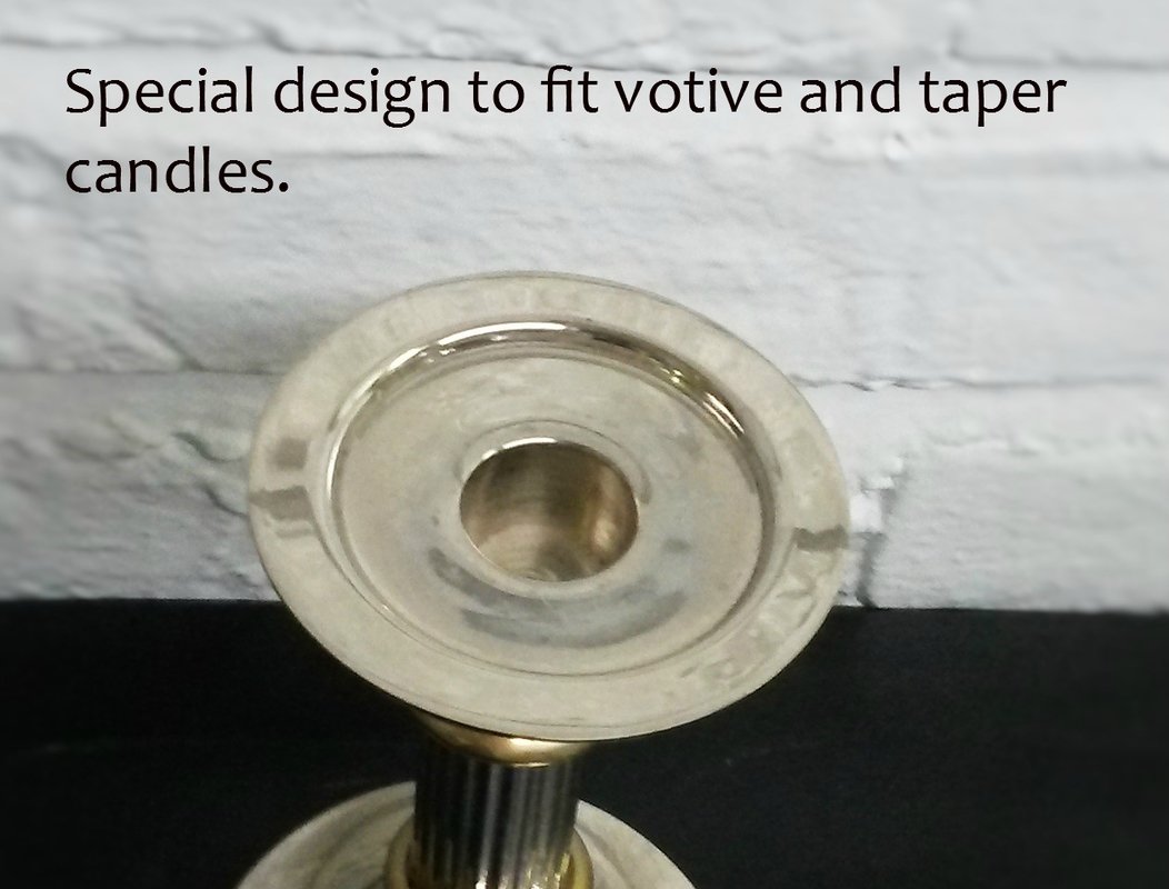 Art Deco Silver Candlestick Holder Set of 2 - 8