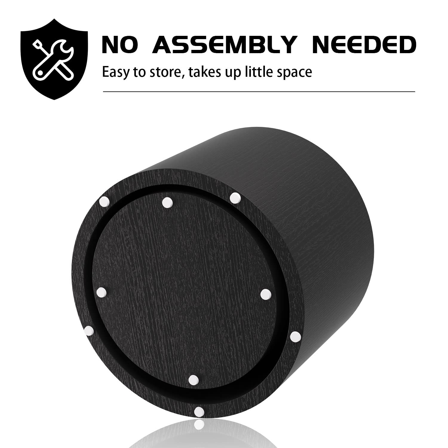 Modern Round Wooden Nesting Tables Set of 2 - Black Coffee & End Tables for Small Spaces | Perfect for Living Room, Bedroom & Office