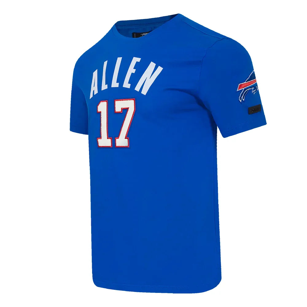 Josh Allen #17 Buffalo Bills Chenille Tee Shirt for Men - Official NFL Licensed Pro Standard Jersey T-Shirt - Perfect for Game Day, Tailgating & Football Fan Gifts