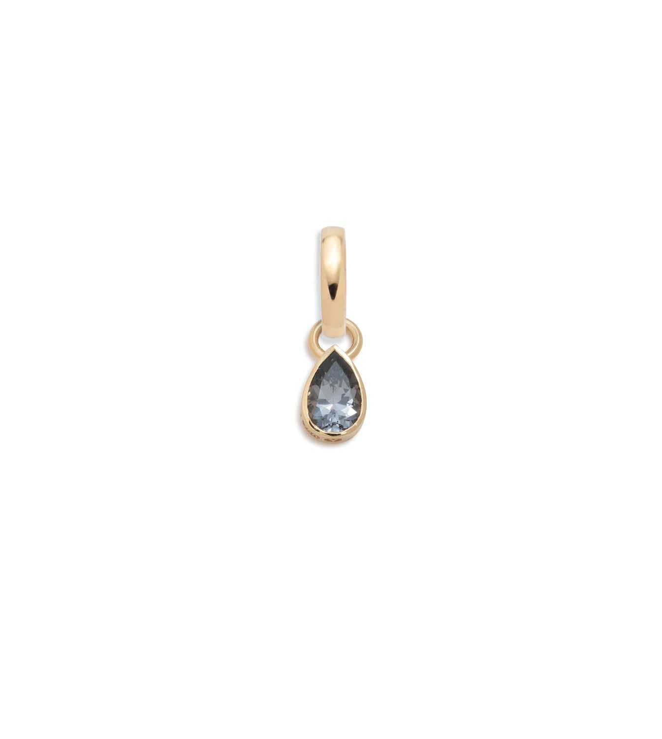 0.45ct Grey Spinel Pear Pendant Necklace with Annex Link Chain - Elegant Jewelry Gift for Women, Perfect for Anniversary, Valentine's Day & Special Occasions