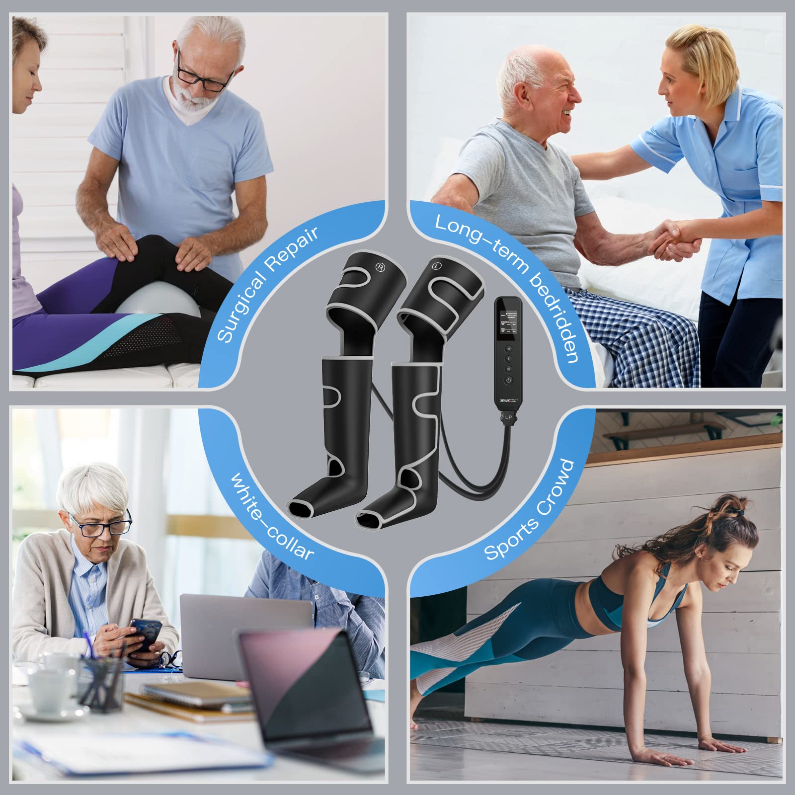 CINCOM Leg Massager with Heat & Air Compression - 3 Heat Levels, 3 Massage Modes & 3 Intensities for Improved Circulation - Perfect Father's Day & Mother's Day Gift for Relaxation, Recovery & Pain Relief