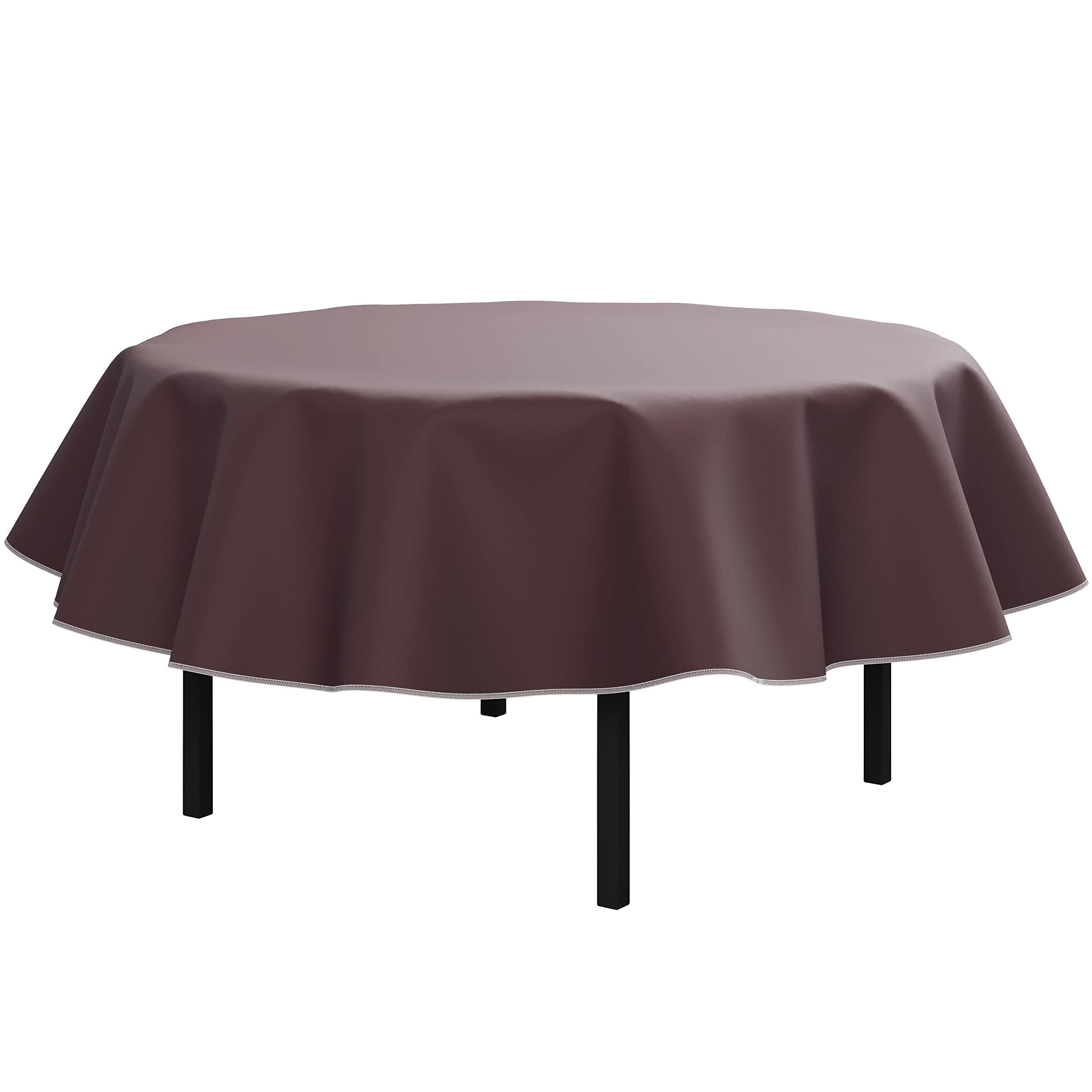 Premium Brown Vinyl Tablecloths - 70 Inch Round (Pack of 3) - Flannel Backed Waterproof Plastic Table Cover for Dining, Parties & Events - Durable & Easy Clean Round Table Cloth for Home, Restaurant & Catering