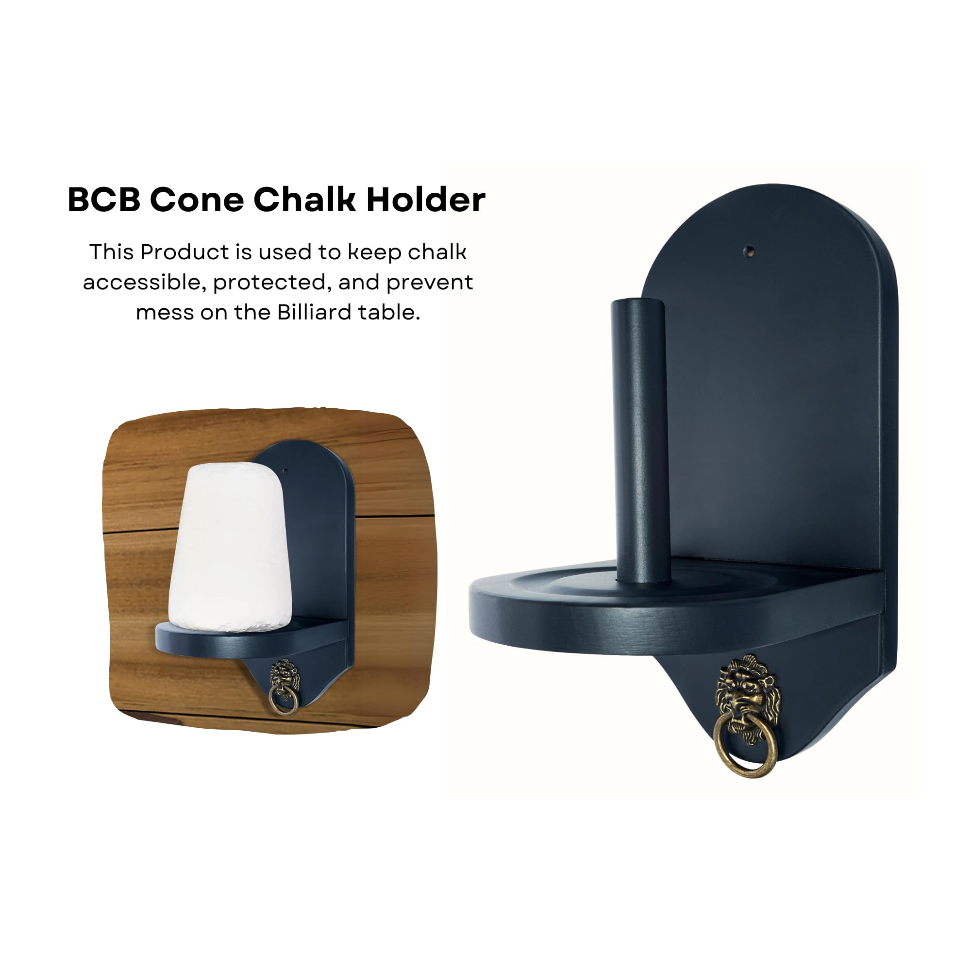Modern Matte Black Cone Chalk Holder with Mounting Hardware - Wall Mountable for Silver Cup & Master Tweeten Chalk - Durable Design for Billiard Rooms, Pool Halls & Home Game Tables