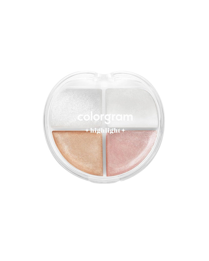 Colorgram Tintin Dory Highlighter Palette - Jelly Thru Shimmer Makeup Set for Face & Body, Perfect for Party Glam & Everyday Glow