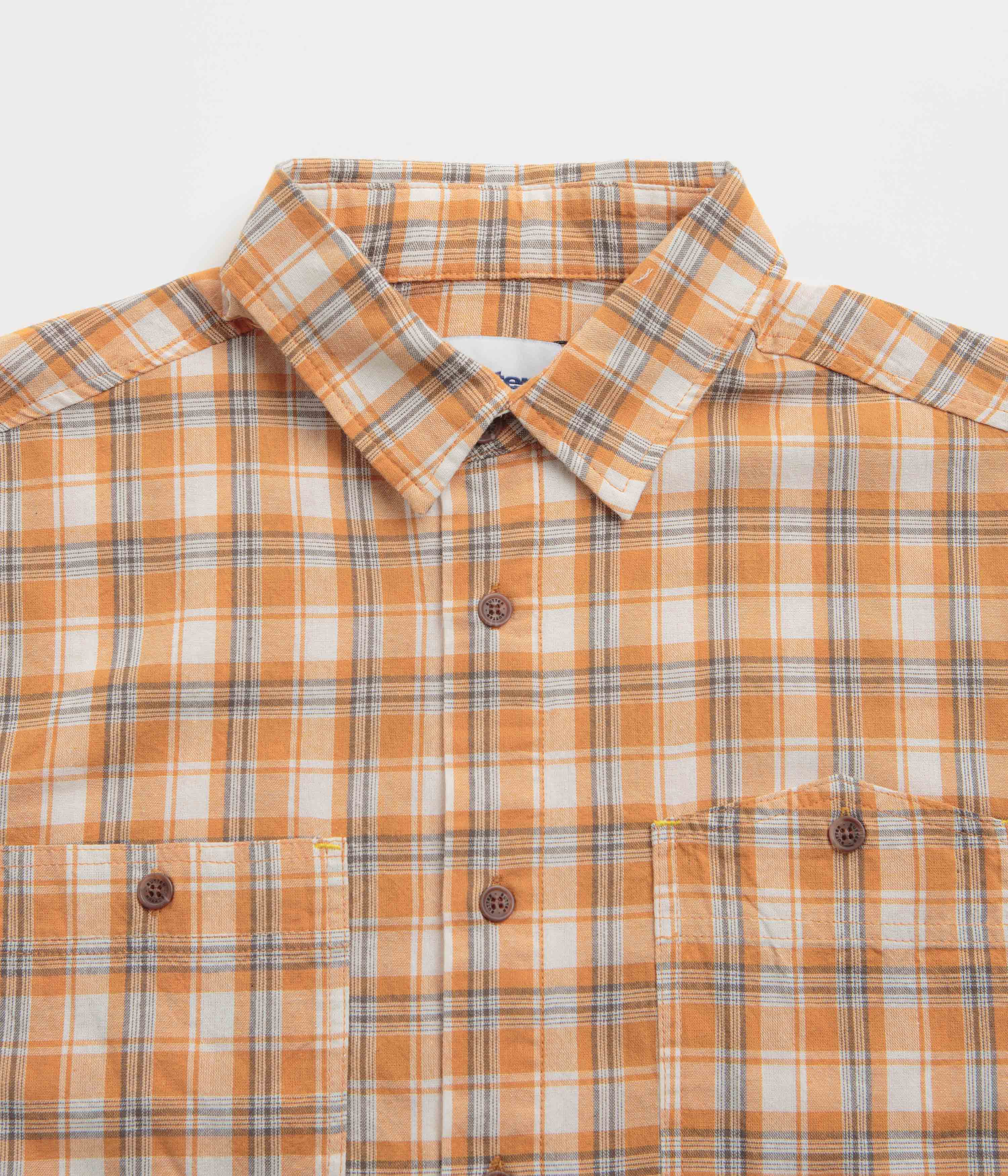 Butter Goods Asymmetrical Short Sleeve Button Up Shirt - Mustard Yellow | Trendy Streetwear & Casual Outfit for Men | Perfect for Summer, Music Festivals & Urban Fashion
