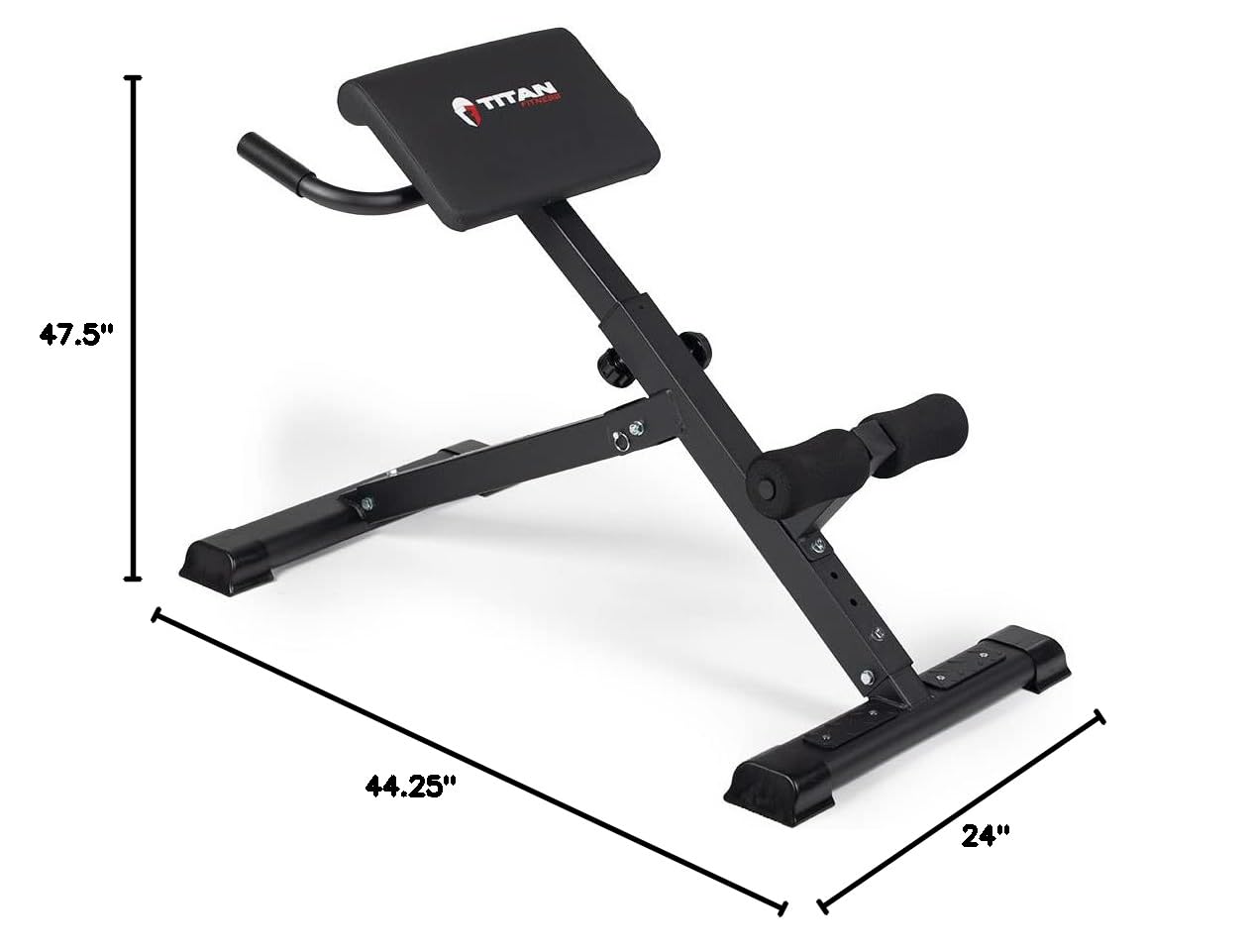 Titan Fitness Hyper Back Extension Bench - Heavy Duty Roman Chair for Home Gym, 250 LB Weight Capacity, Core & Back Strengthening Equipment - Perfect for Strength Training, Rehabilitation & CrossFit Workouts