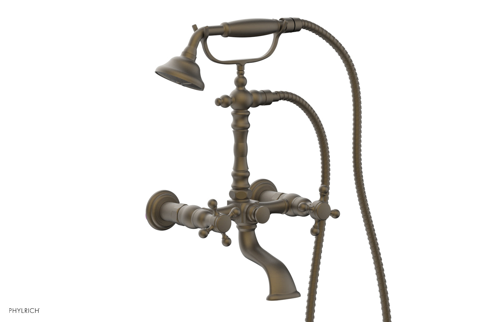 HEX TRADITIONAL Exposed Tub & Hand Shower Faucet with Cross Handle - K2393 24