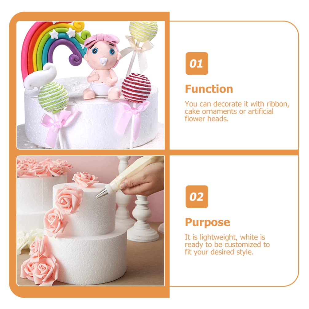 DOITOOL 4-Tier Round Foam Cake Dummies Set for Wedding & Decorating (6, 8, 10, 12 Inch White) - Perfect for Cake Decorating Practice, Wedding Displays & Arts & Crafts Projects