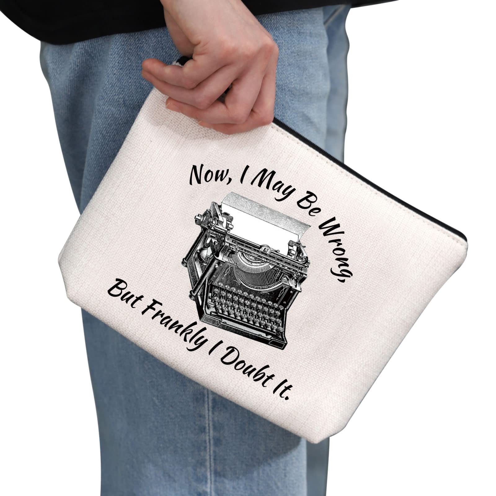 G2TUP Jessica Fletcher Inspired Makeup Bag - 'But Frankly I Doubt It' Quote Cosmetic Pouch for Murder She Wrote Fans | Perfect Gift for TV Mystery Lovers & Travel Organizer