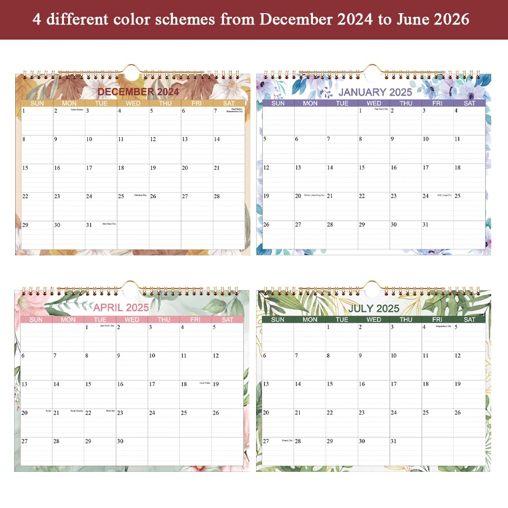 2025-2026 Wall Calendar | 18 Month Planner from January 2025 to June 2026 | Premium Thick Paper | 8.5