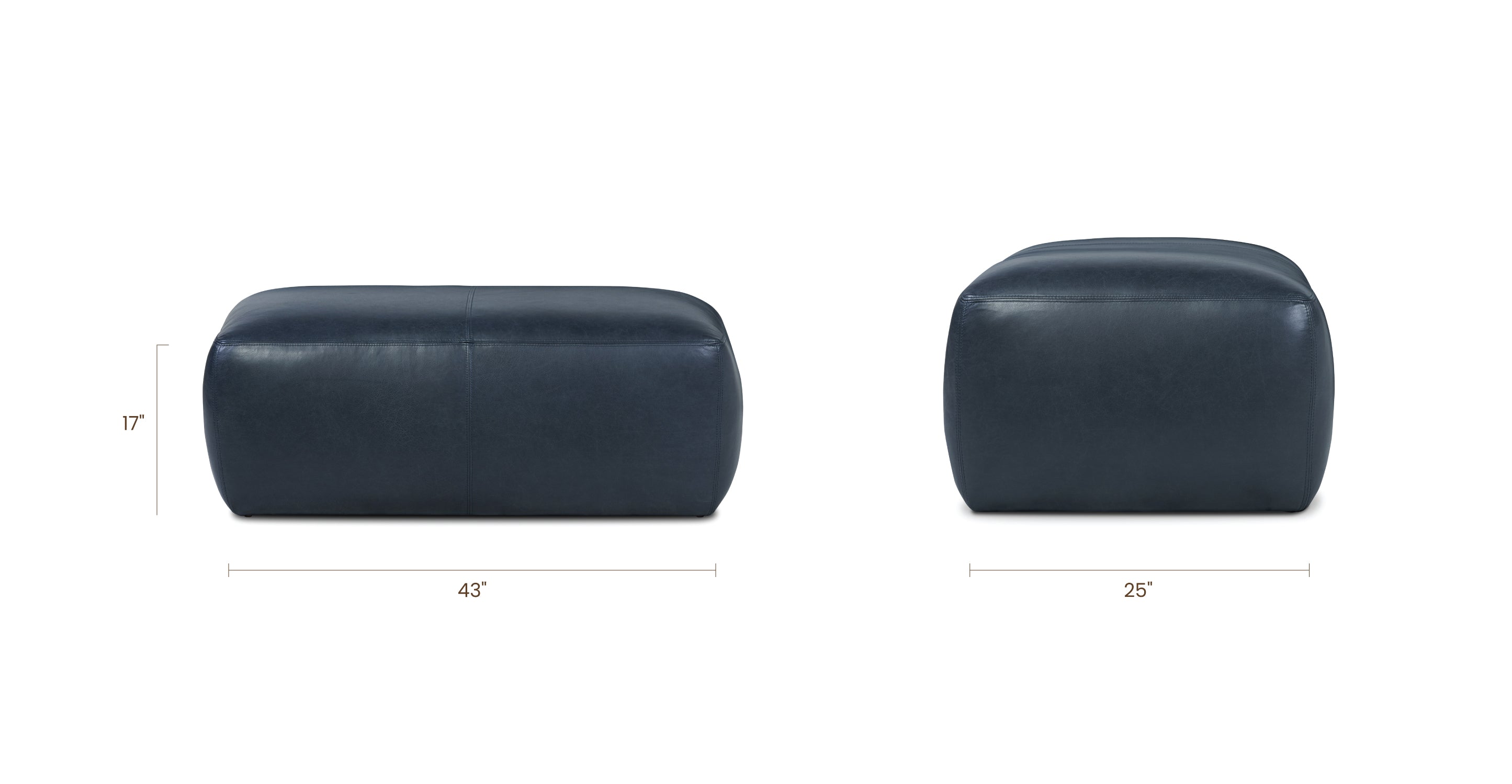 Premium Denver Leather Ottoman - Soft & Durable Footrest, Storage Bench - Perfect for Living Room, Bedroom, Home Decor & Relaxation