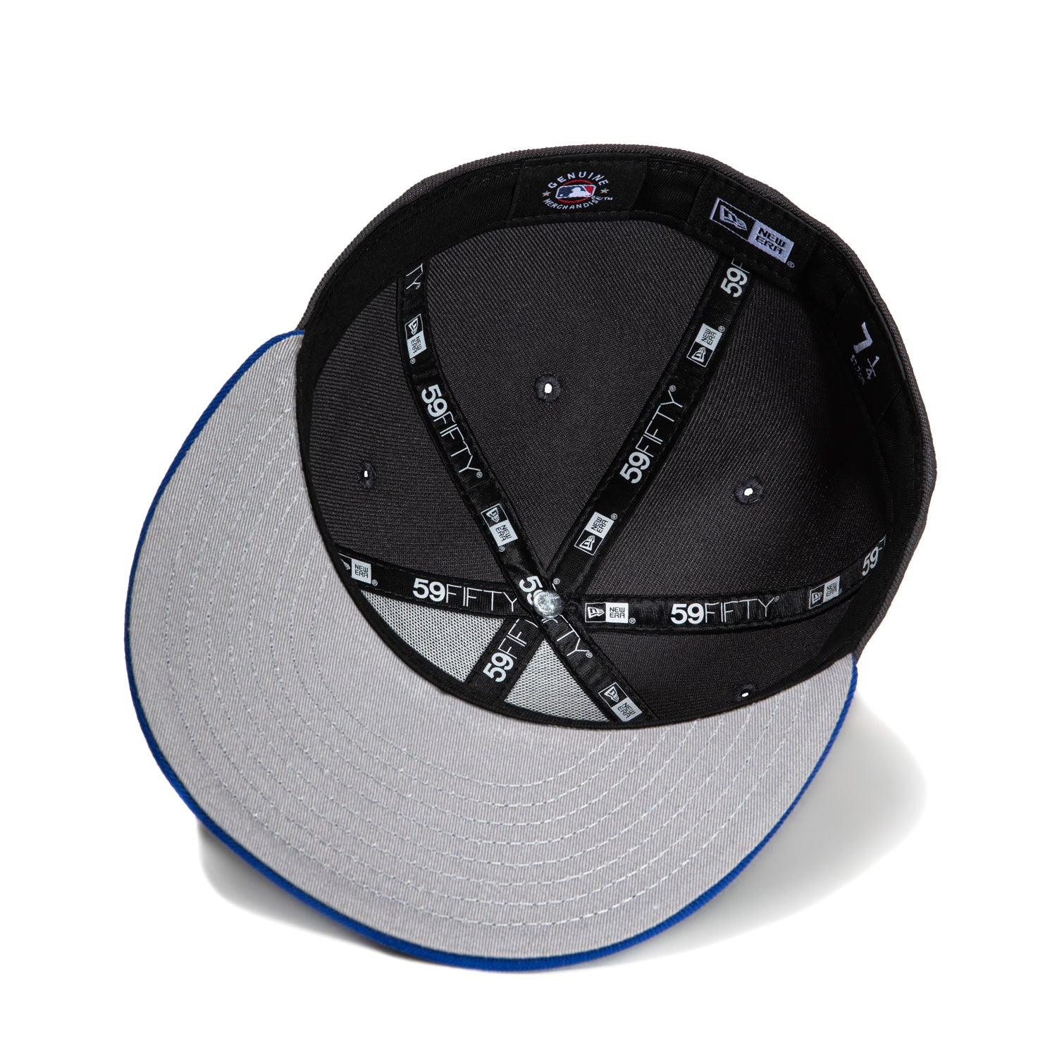 New Era 59Fifty Los Angeles Dodgers 2024 World Series Champions Patch Script Hat - Graphite & Royal Blue - Official MLB Baseball Cap for Men & Women - Perfect for Games, Fan Gear & Streetwear