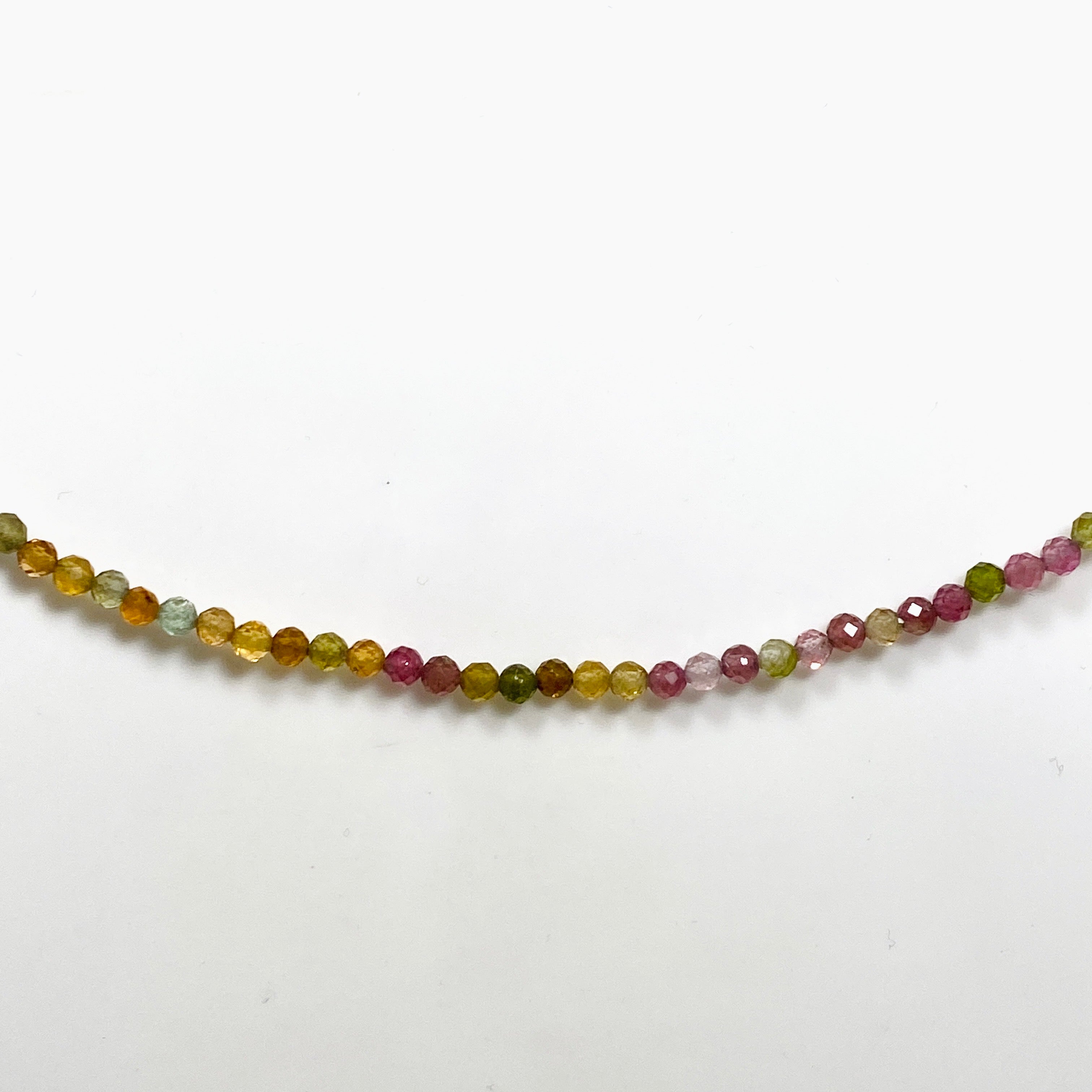 Micro Bead Necklace with Tourmaline Stones - Mixed Colors for Yoga, Meditation & Boho Fashion