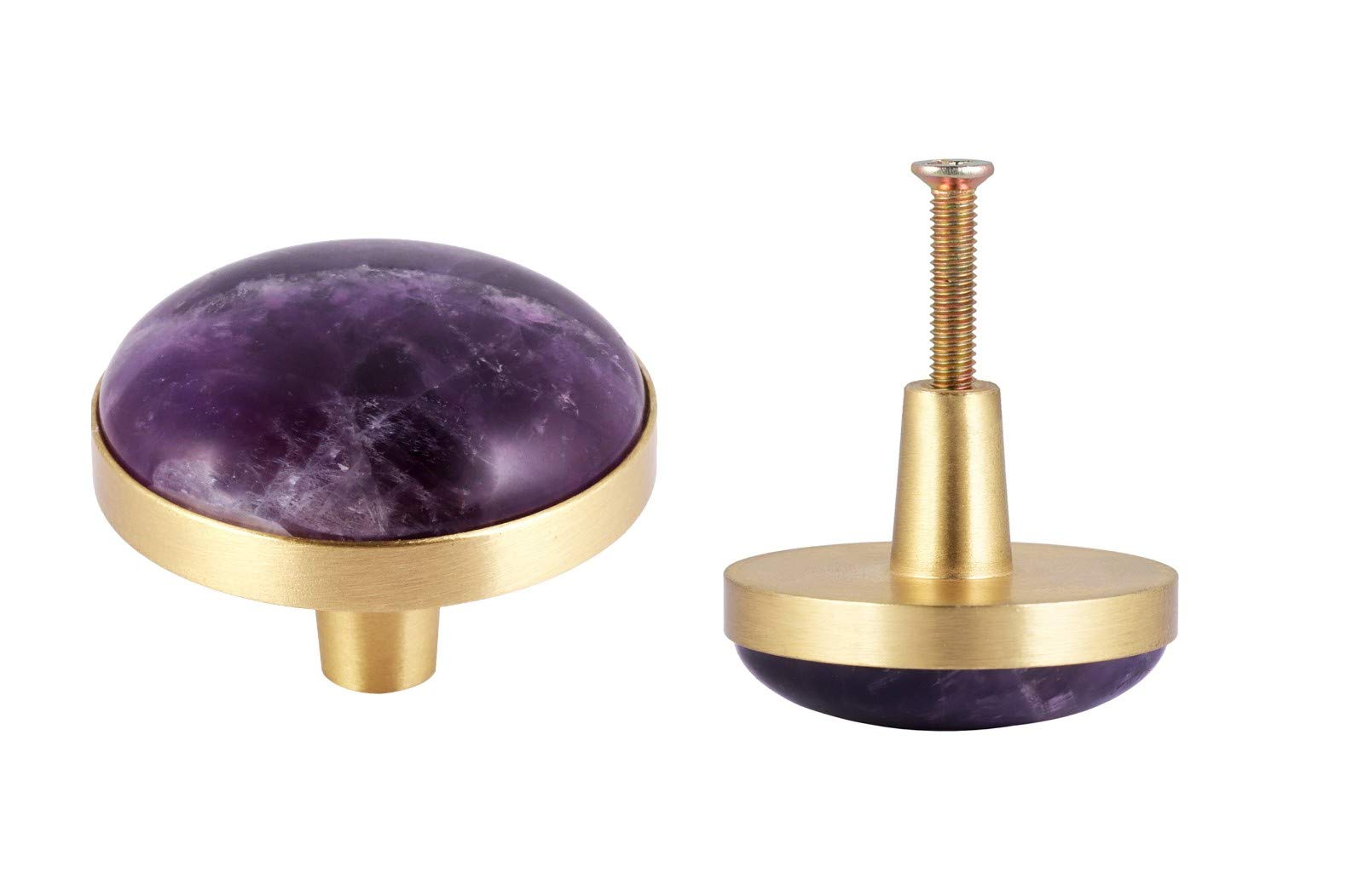 Rockcloud 2-Pack Amethyst Crystal Drawer Knobs - Home & Furniture Upgrade