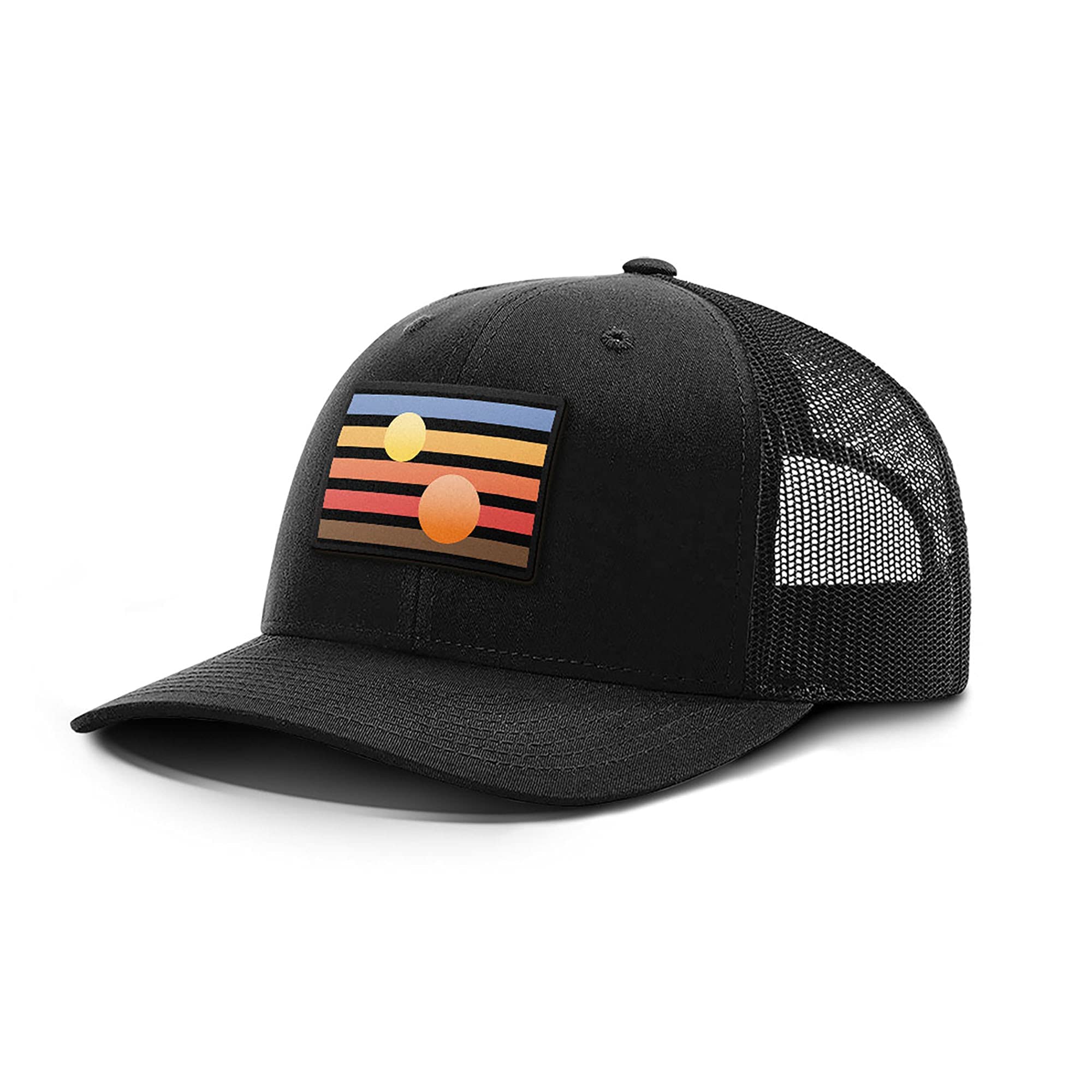BustedTees Star Wars Tatooine Graphic Baseball Cap for Men - Artistic Mesh Back Hat with Adjustable Snapback Strap, Breathable Summer Casual Wear - Perfect for Outdoor Activities, Sports Events & Everyday Fashion
