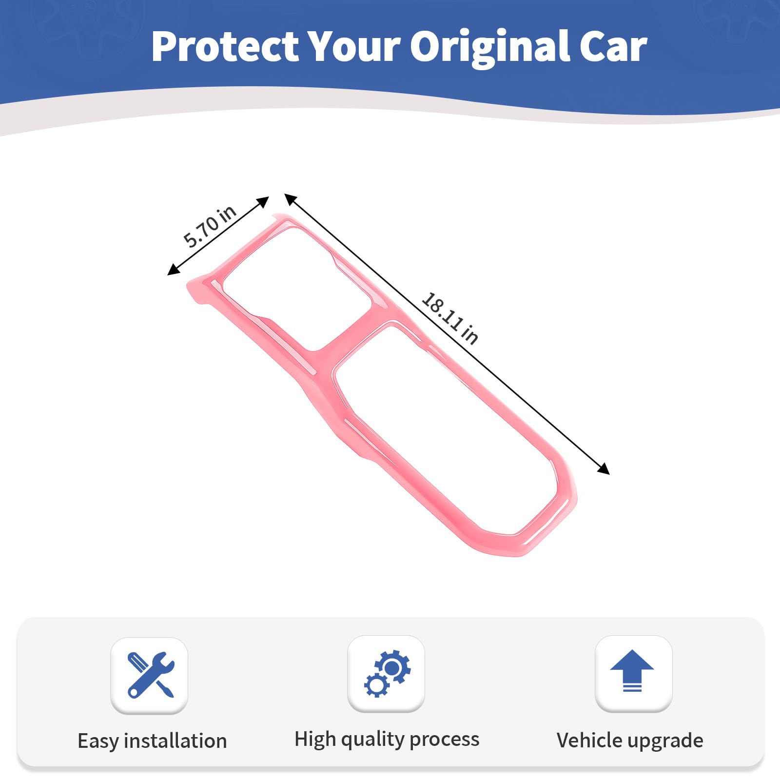 Jeep Wrangler JL JLU (2018+) & Gladiator JT (2020+) Gear Shift Cup Holder Panel Trim Cover - RT-TCZ Pink Interior Accessories | Dash Organizer Upgrade for Off-Roading & Daily Driving