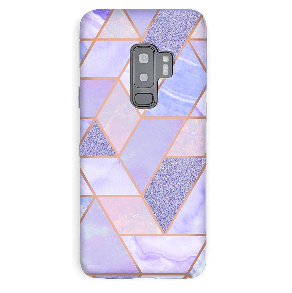 Geometric Marble Phone Case for Samsung Galaxy - Stylish Protective Cover with Unique Purple Design - Perfect for Everyday Use, Work, and Travel
