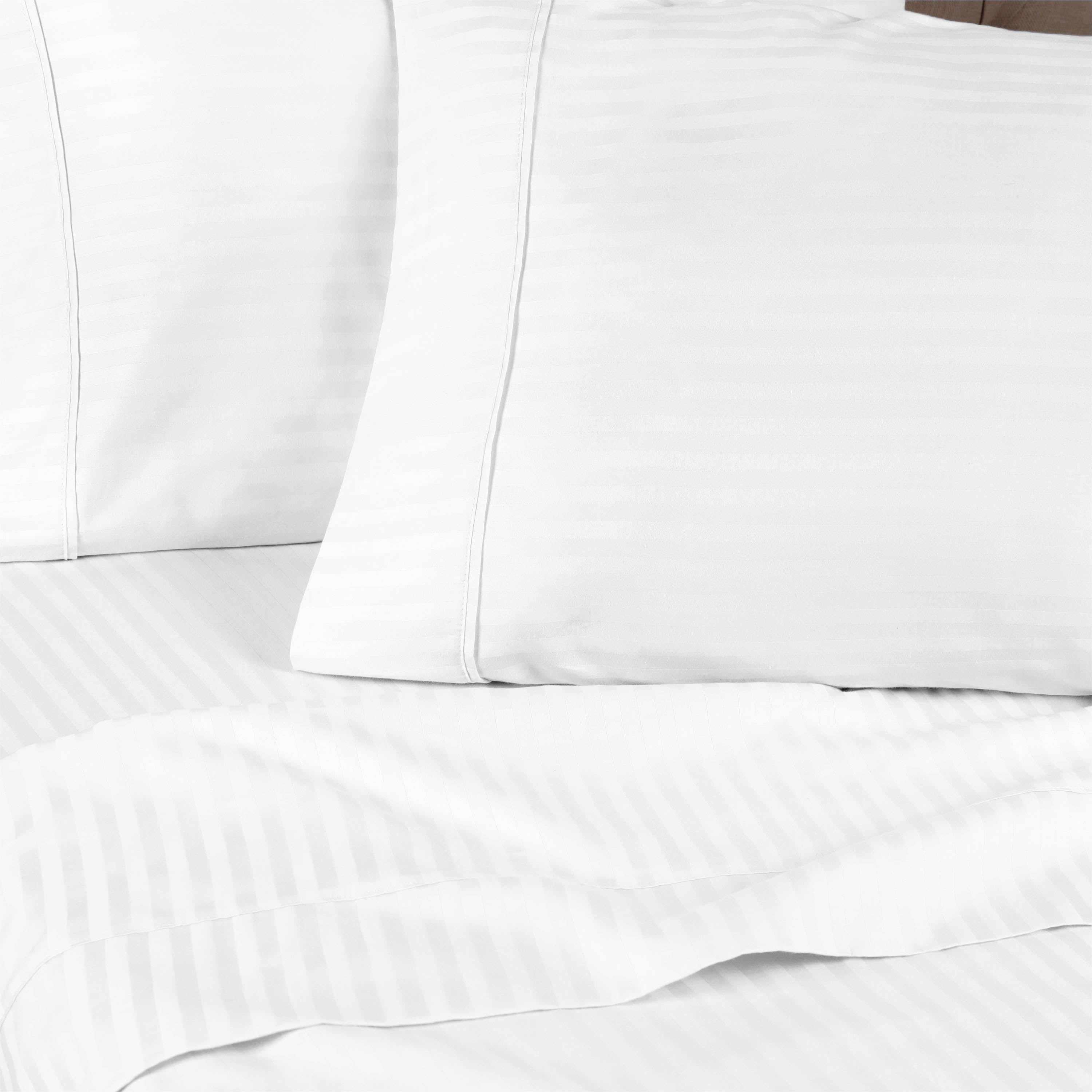 Premium Egyptian Cotton 300 Thread Count Sheet Set - Deep Pocket Fitted, Flat & Pillowcases - Soft Luxury Bedding for Master Bedroom or Guest Room