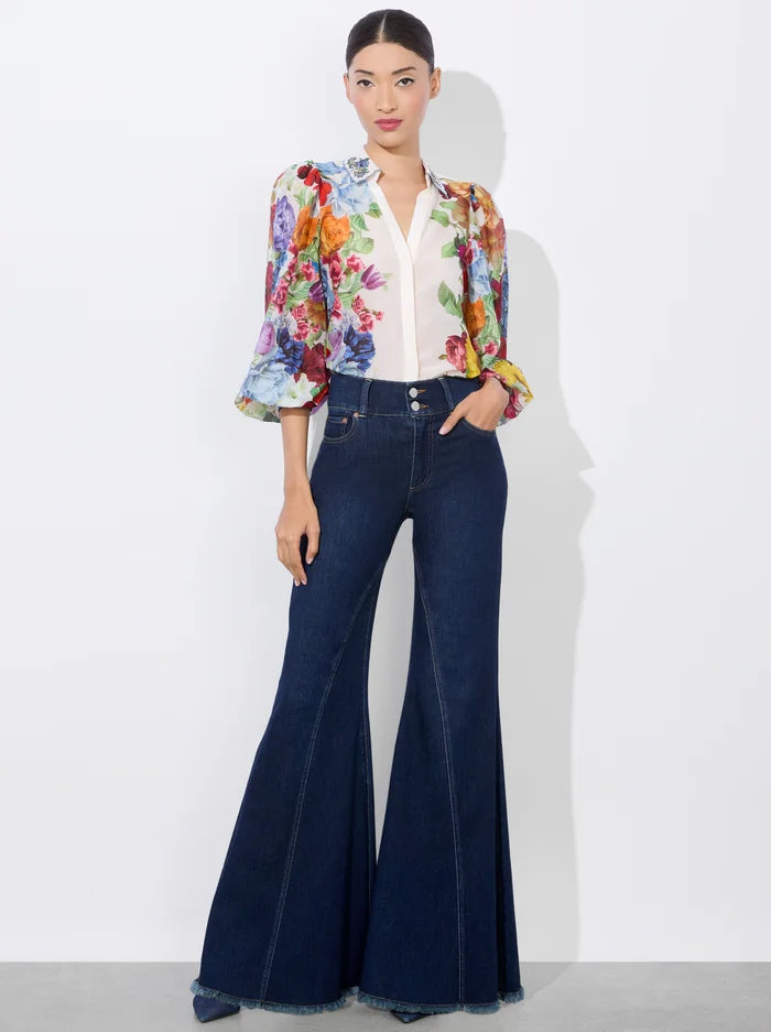 Alice & Olivia Roanne Top - Women's Floral Print Blouse for Casual & Office Wear | Trendy & Comfortable Fashion Top for Everyday Style